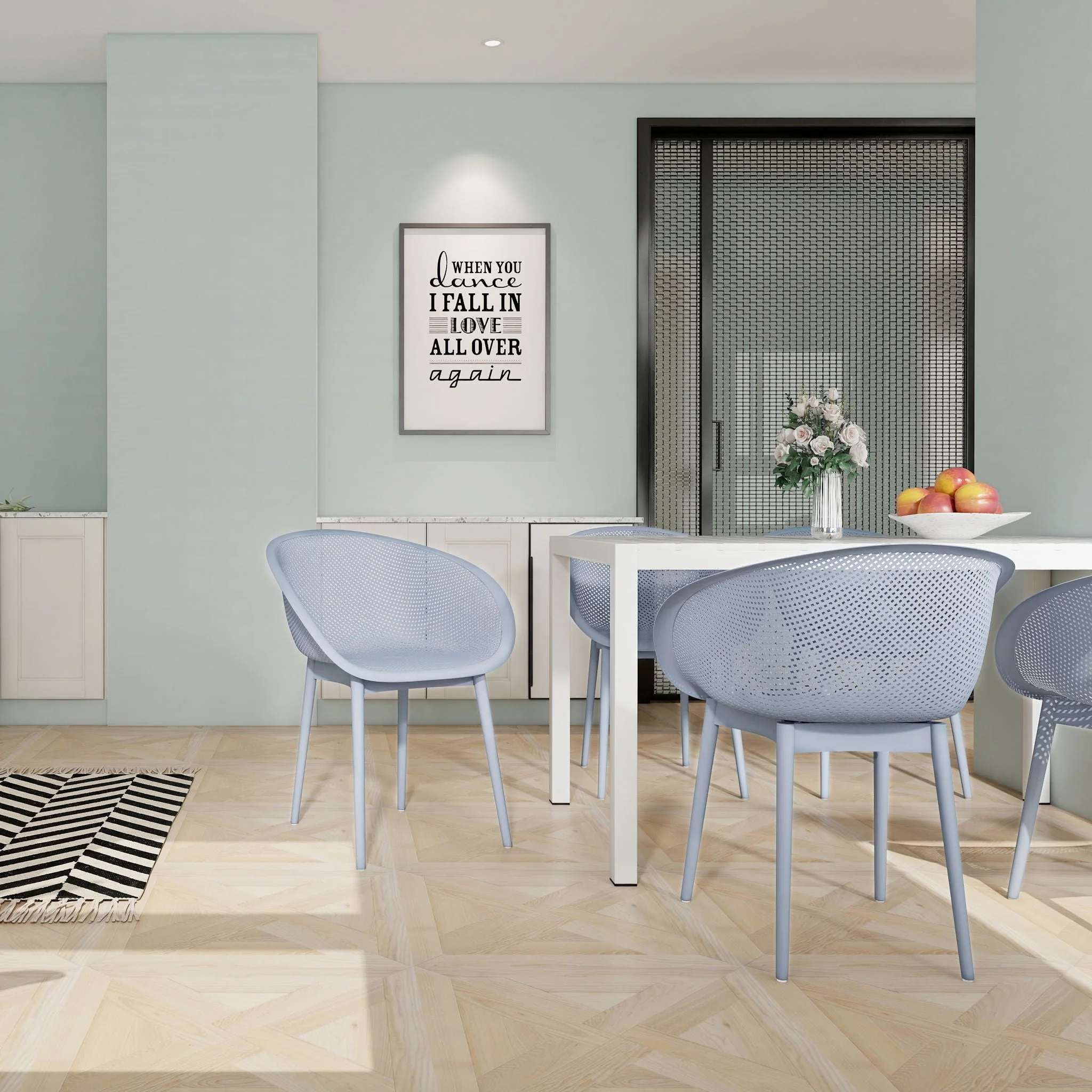 2 Piece Durable Single Chair With Hollow Out Design - Image 8