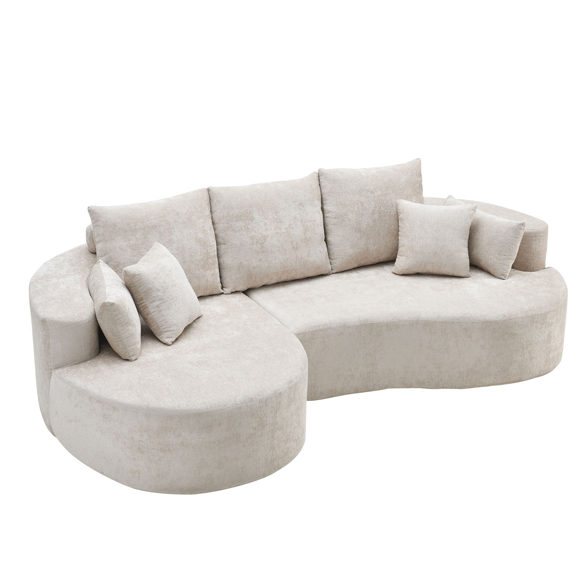 2 Piece Fabric Cloud Curved Sectional Sofa With Chaise For Living Room - Image 5