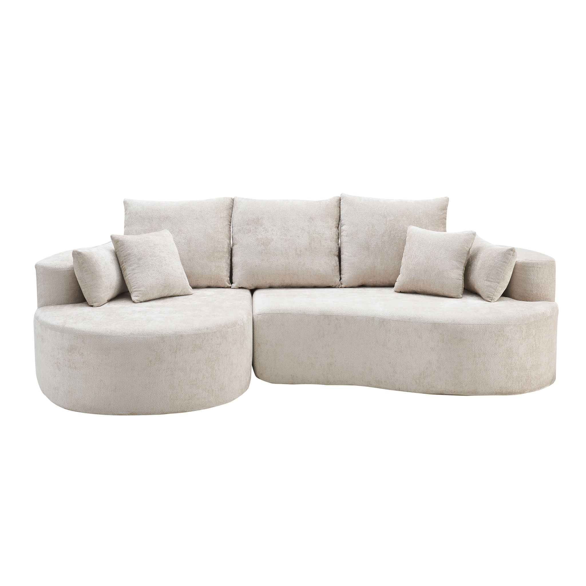 2 Piece Fabric Cloud Curved Sectional Sofa With Chaise For Living Room - Image 6