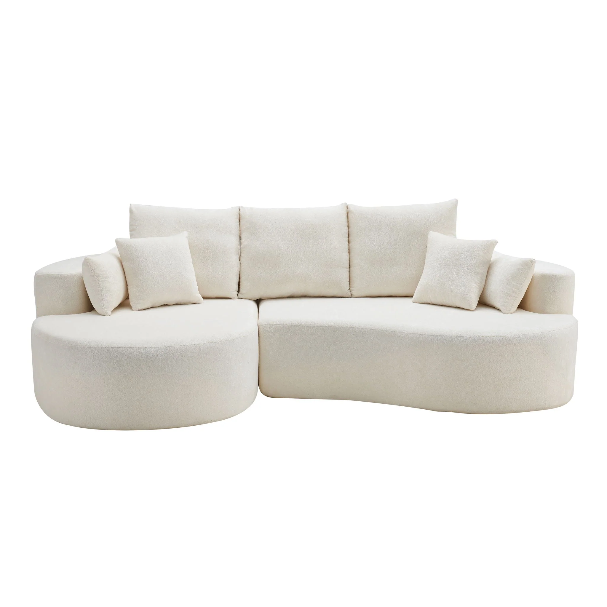 2 Piece Fabric Cloud Curved Sectional Sofa With Chaise For Living Room - Image 8