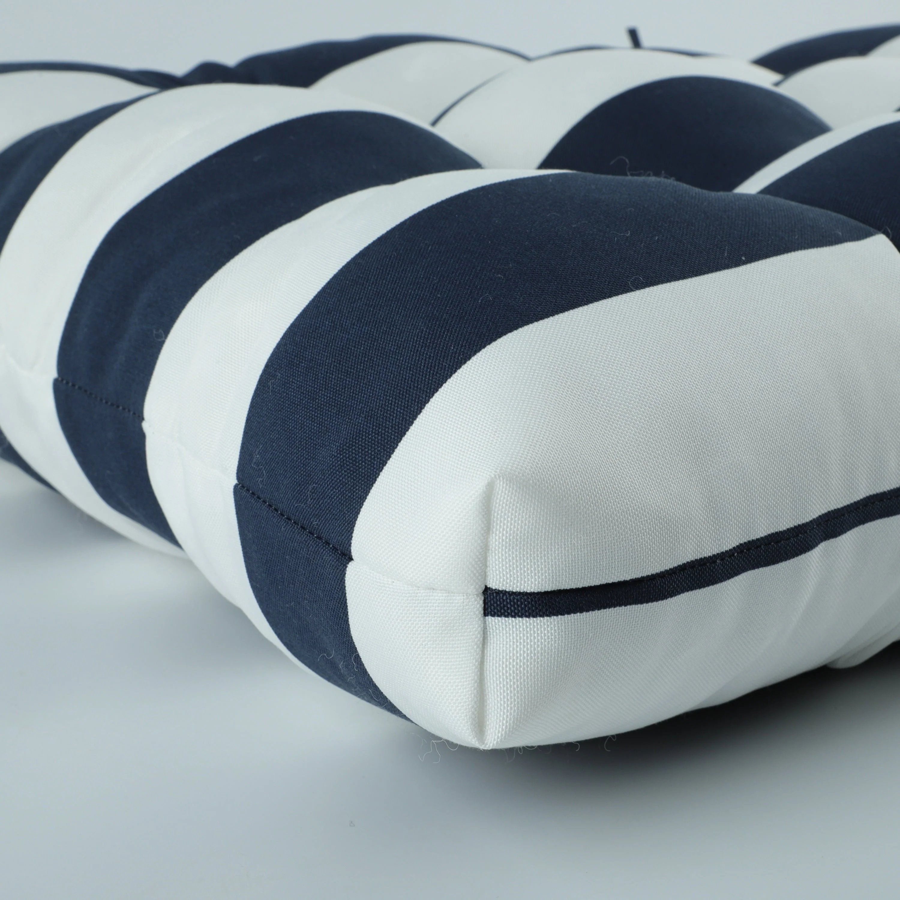 2-Piece High Back Chair Cushion Set, Navy Blue/White - Image 8