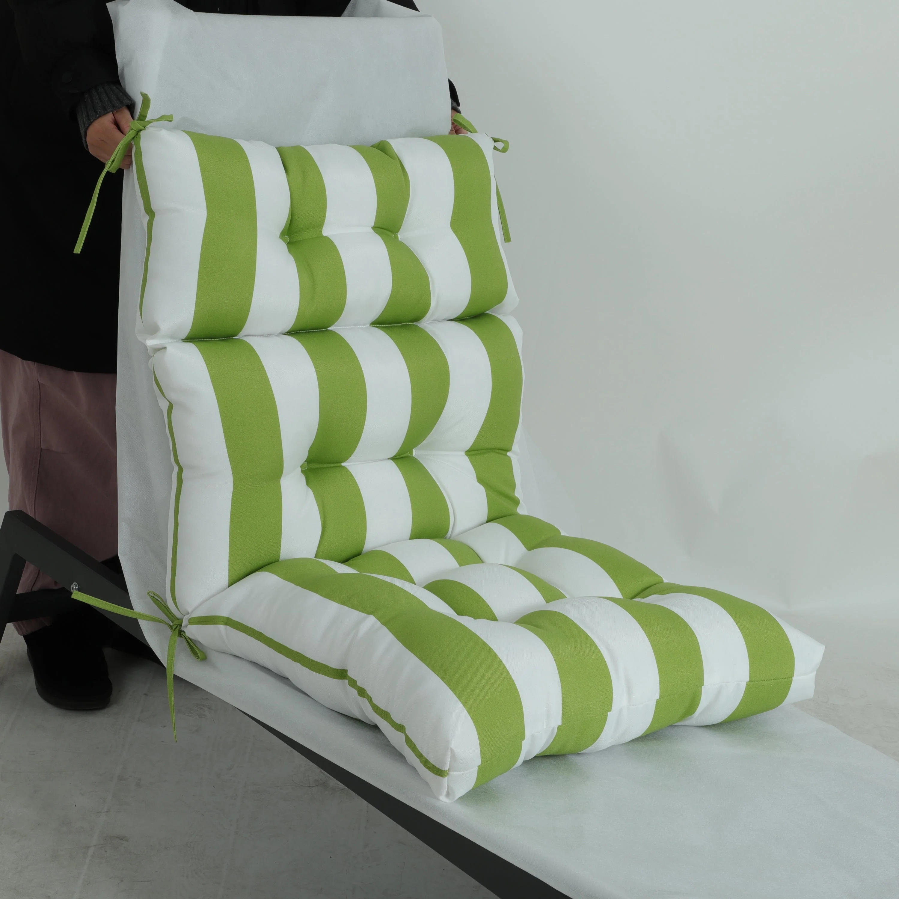 2-Piece High Back Chair Cushion Set, Tufted Patio or Rocking Chair Cushions - Image 15