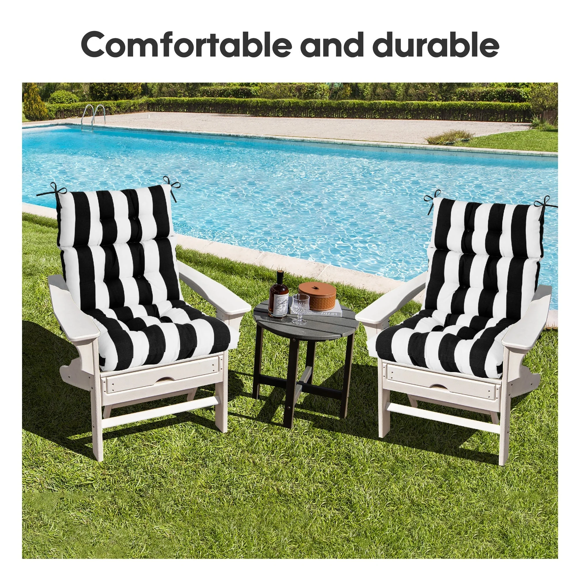 2-Piece High Back Patio Chair Cushion Set - Image 2