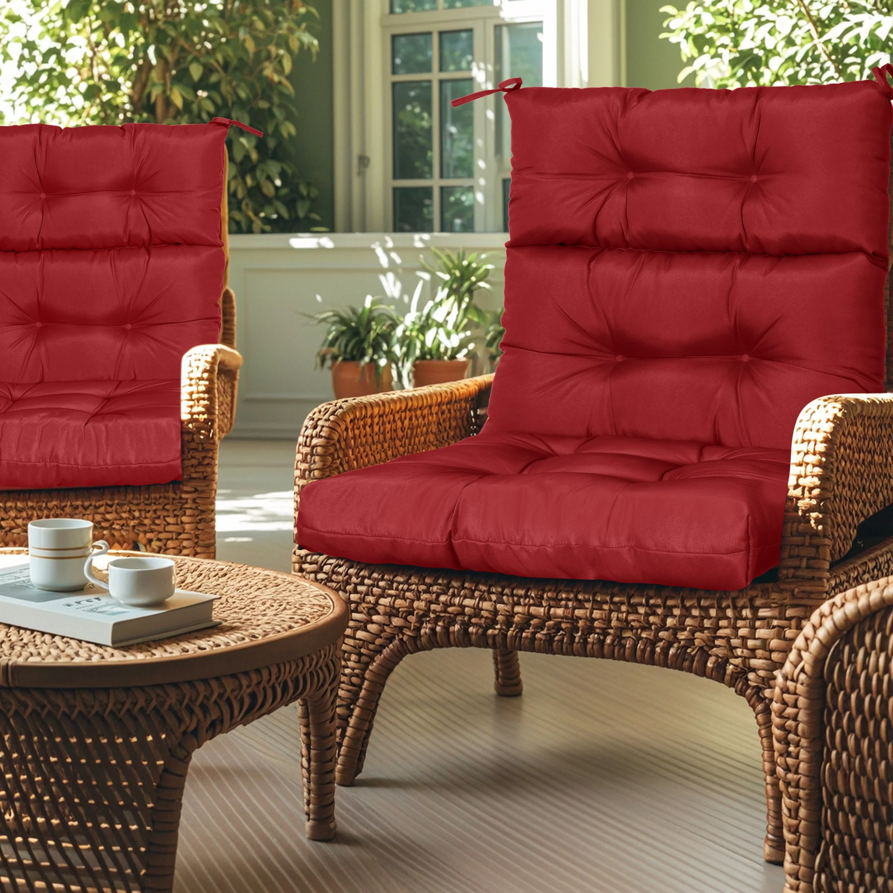 2-Piece High Back Patio Chair Cushion Set - Image 2