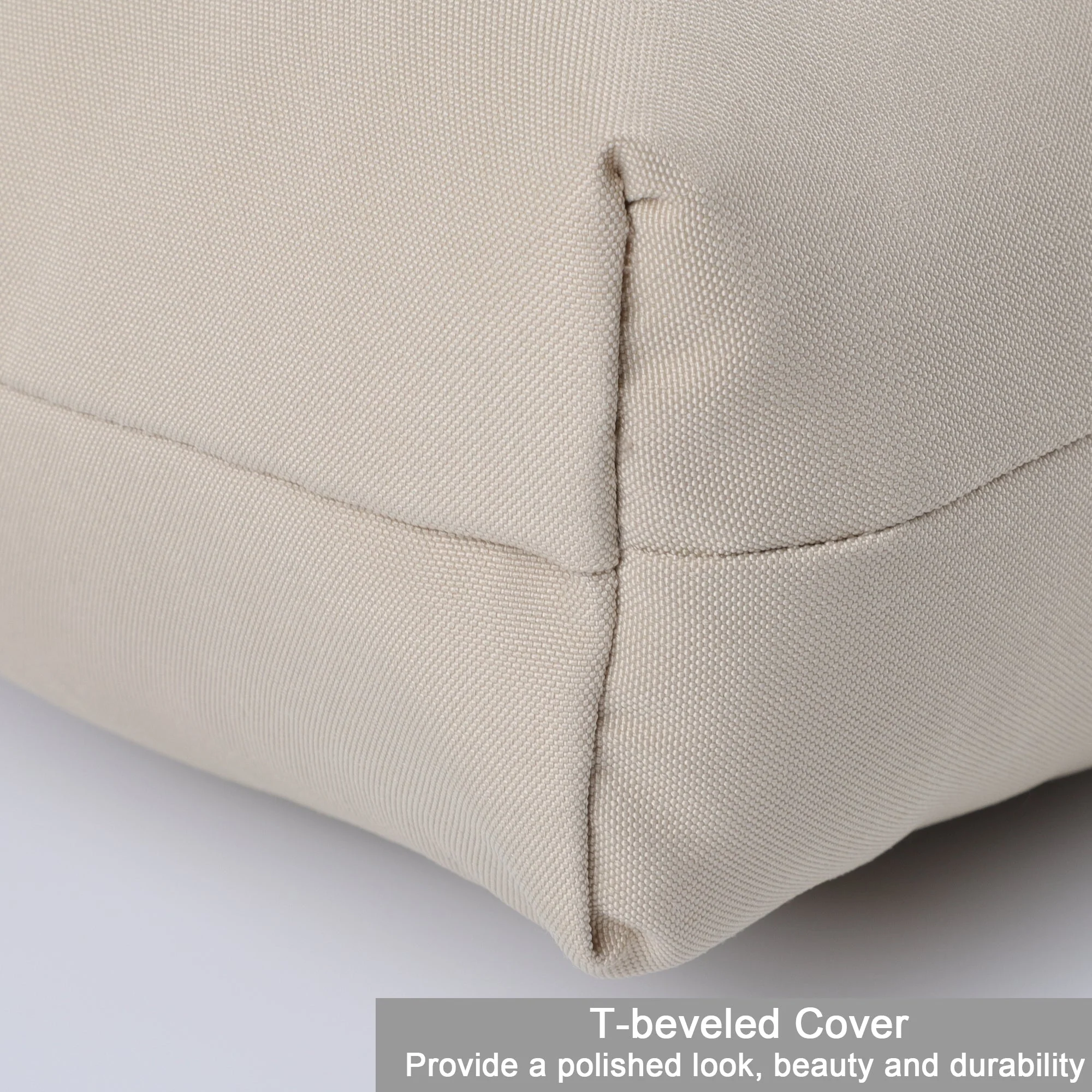 2-Piece High Back Patio Chair Cushion Set - Beige - Image 5