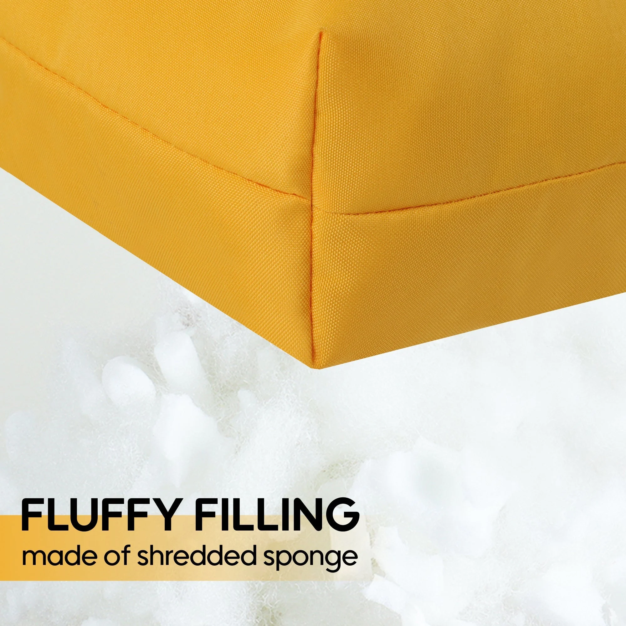 2-Piece High Back Patio Chair Cushion Set, Yellow - Image 10