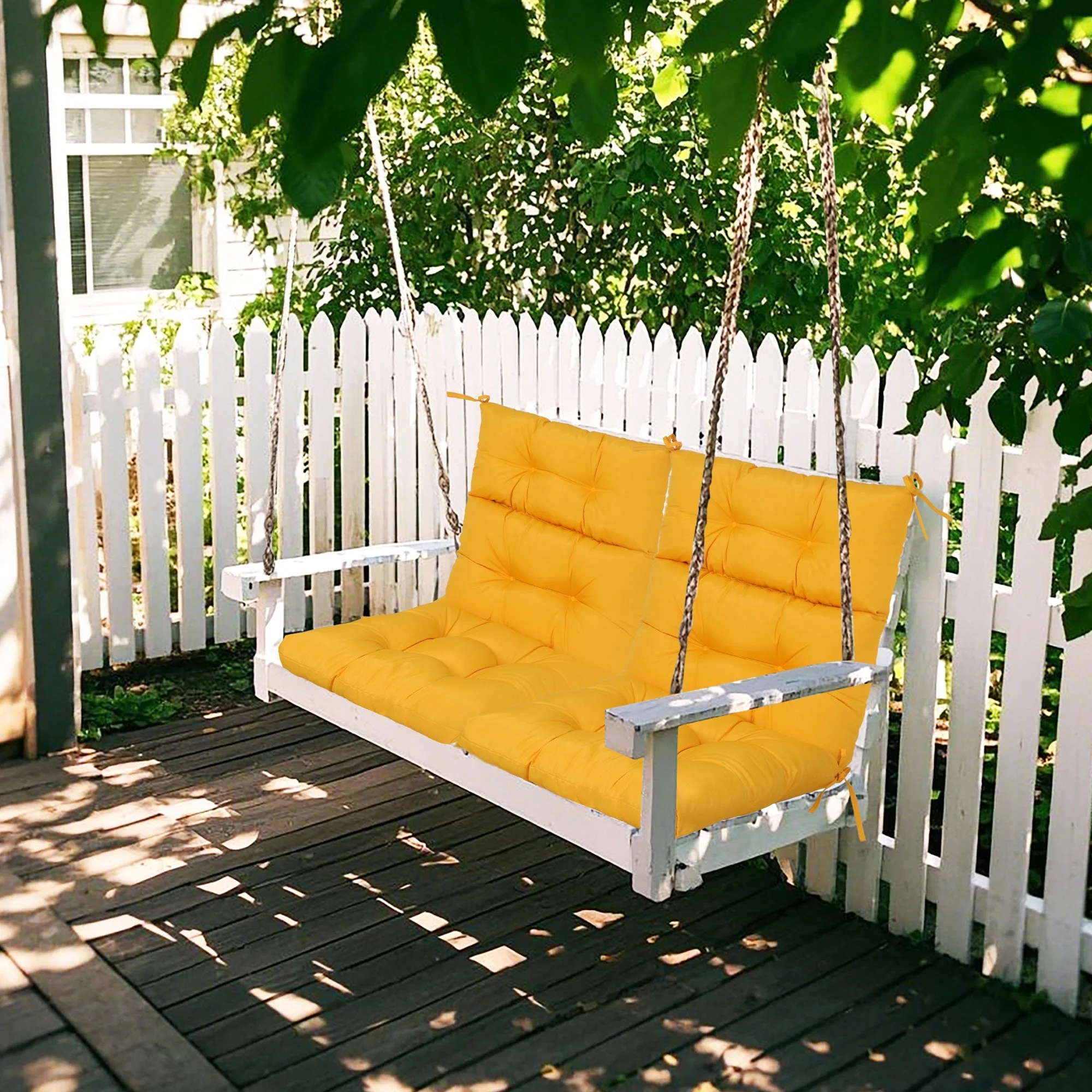 2-Piece High Back Patio Chair Cushion Set, Yellow - Image 11