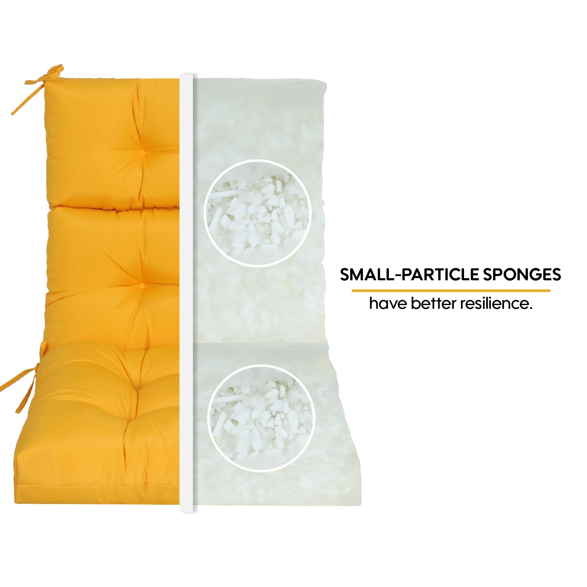 2-Piece High Back Patio Chair Cushion Set, Yellow - Image 8