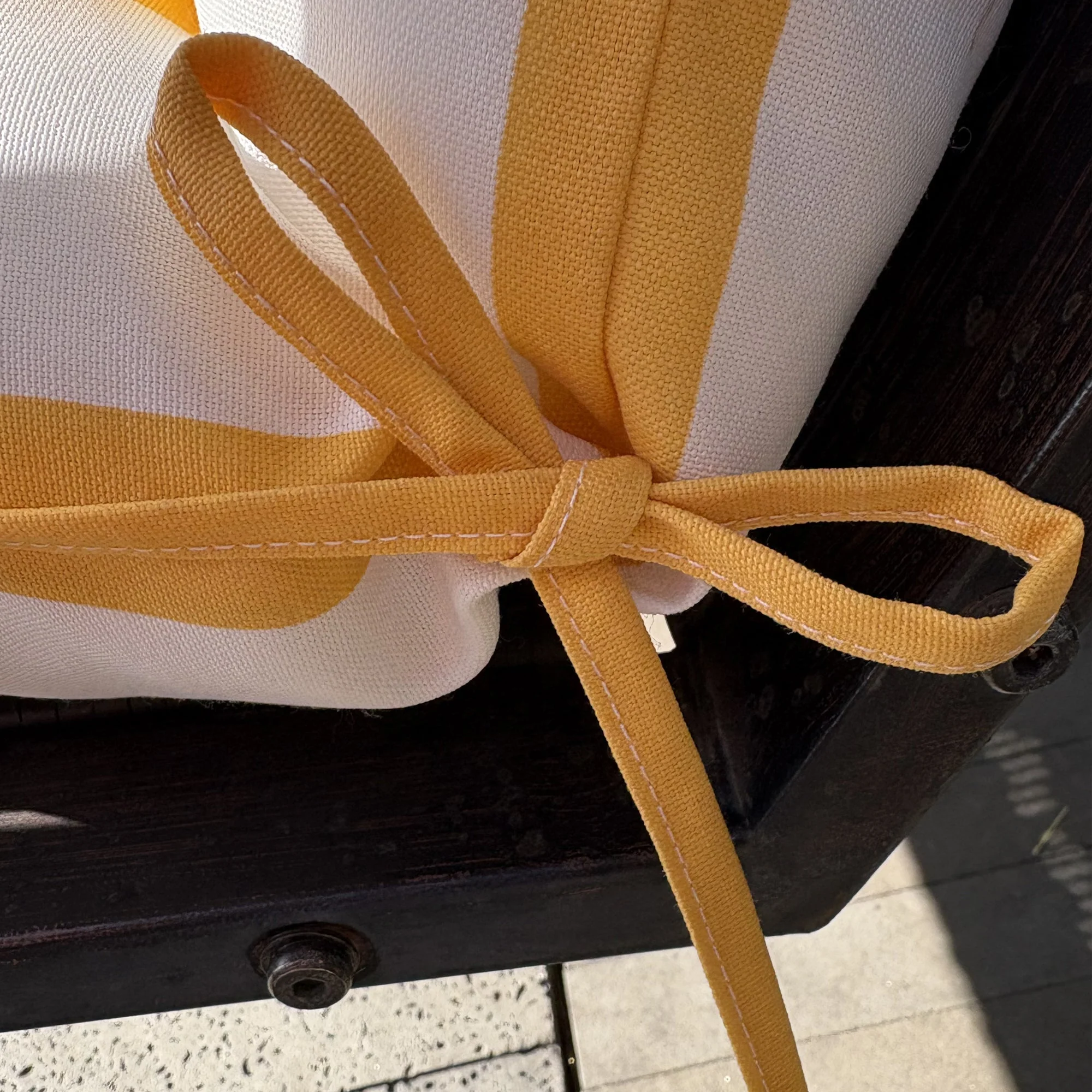 2-Piece High Back Patio Chair Cushion Set, Yellow/White - Image 11