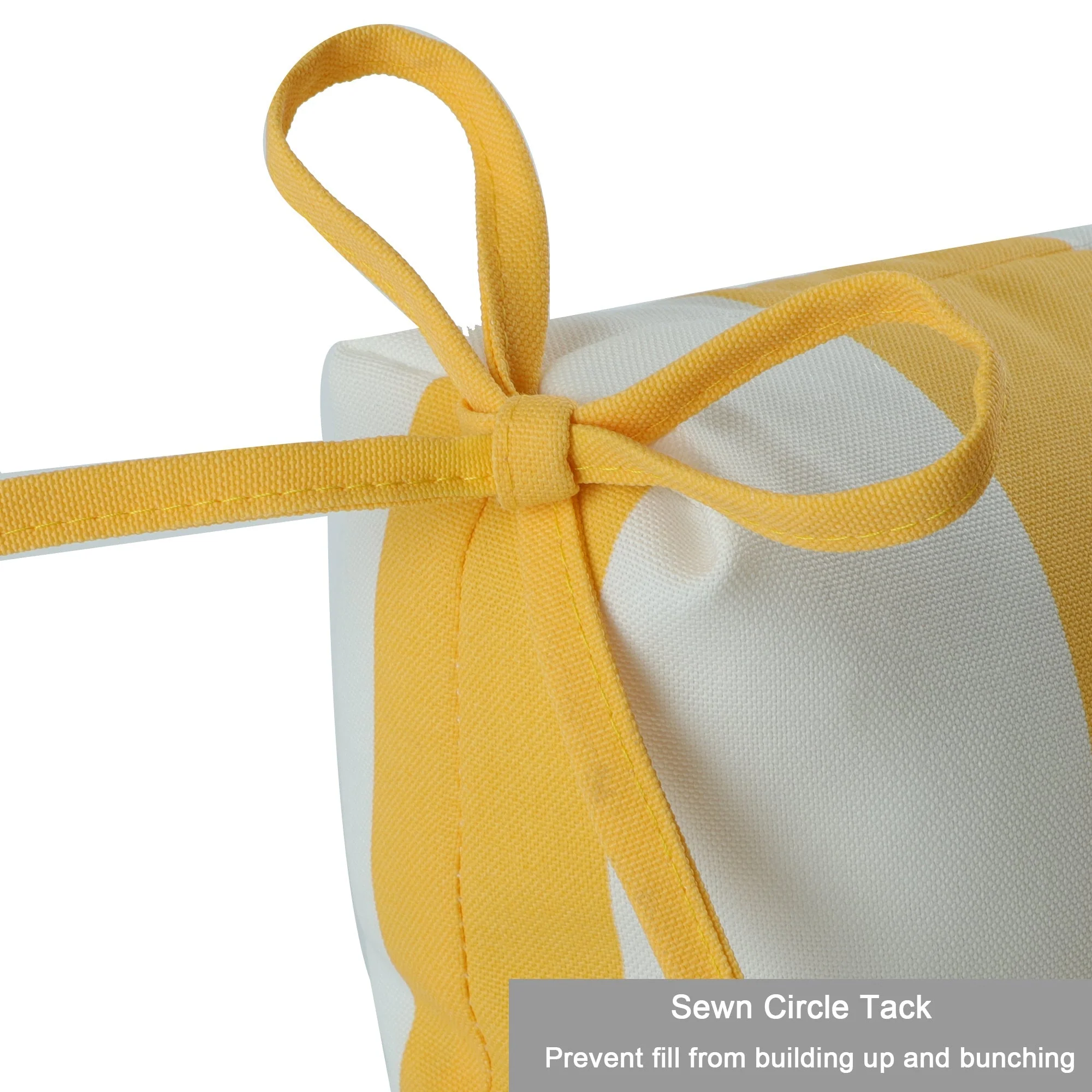 2-Piece High Back Patio Chair Cushion Set, Yellow/White - Image 4
