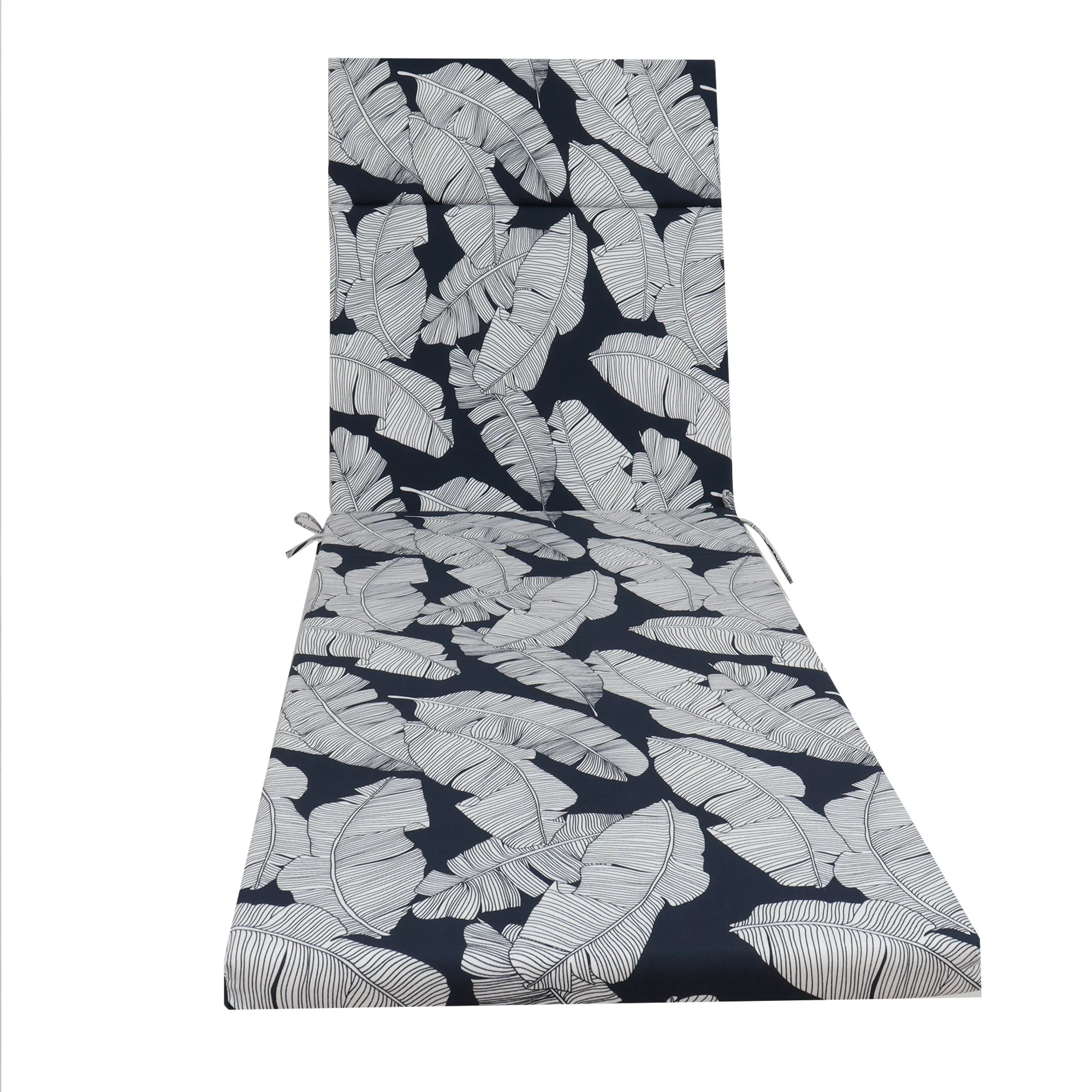 2-Piece Indoor/Outdoor Chaise Lounge Chair Cushion Set with Ties - Image 3