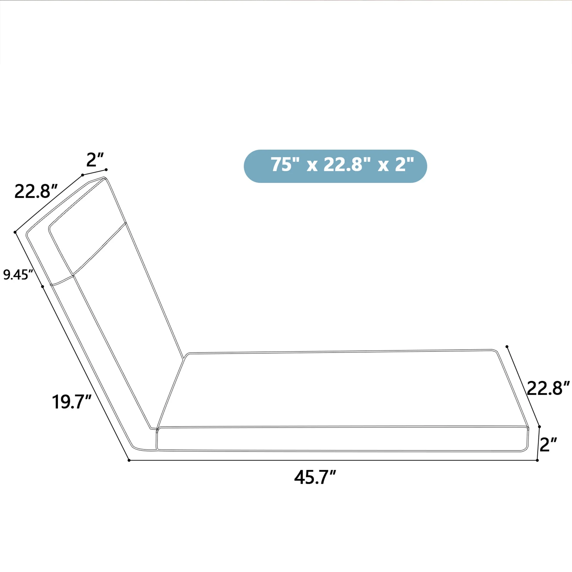 2-Piece Indoor/Outdoor Chaise Lounge Chair Cushion Set with Ties - Image 8