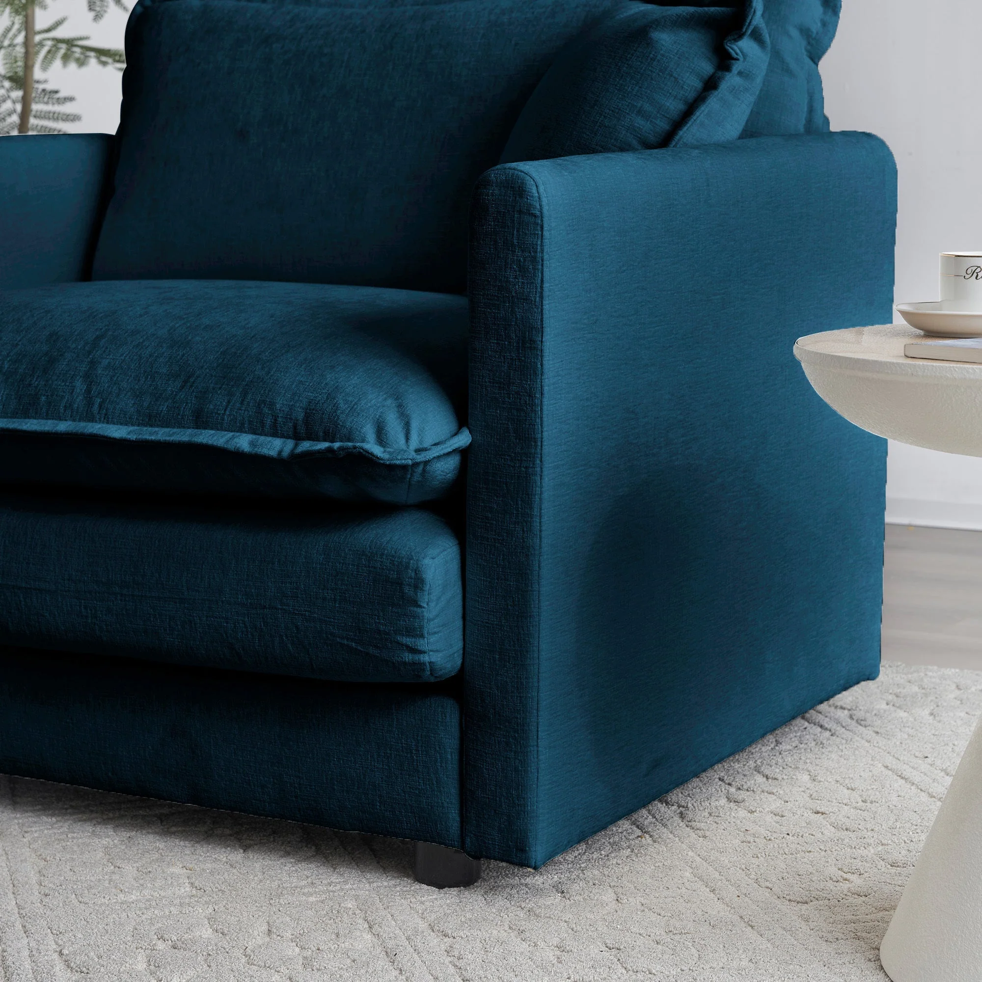 2-Piece Living Room Sofa Set in Blue Chenille - Image 6