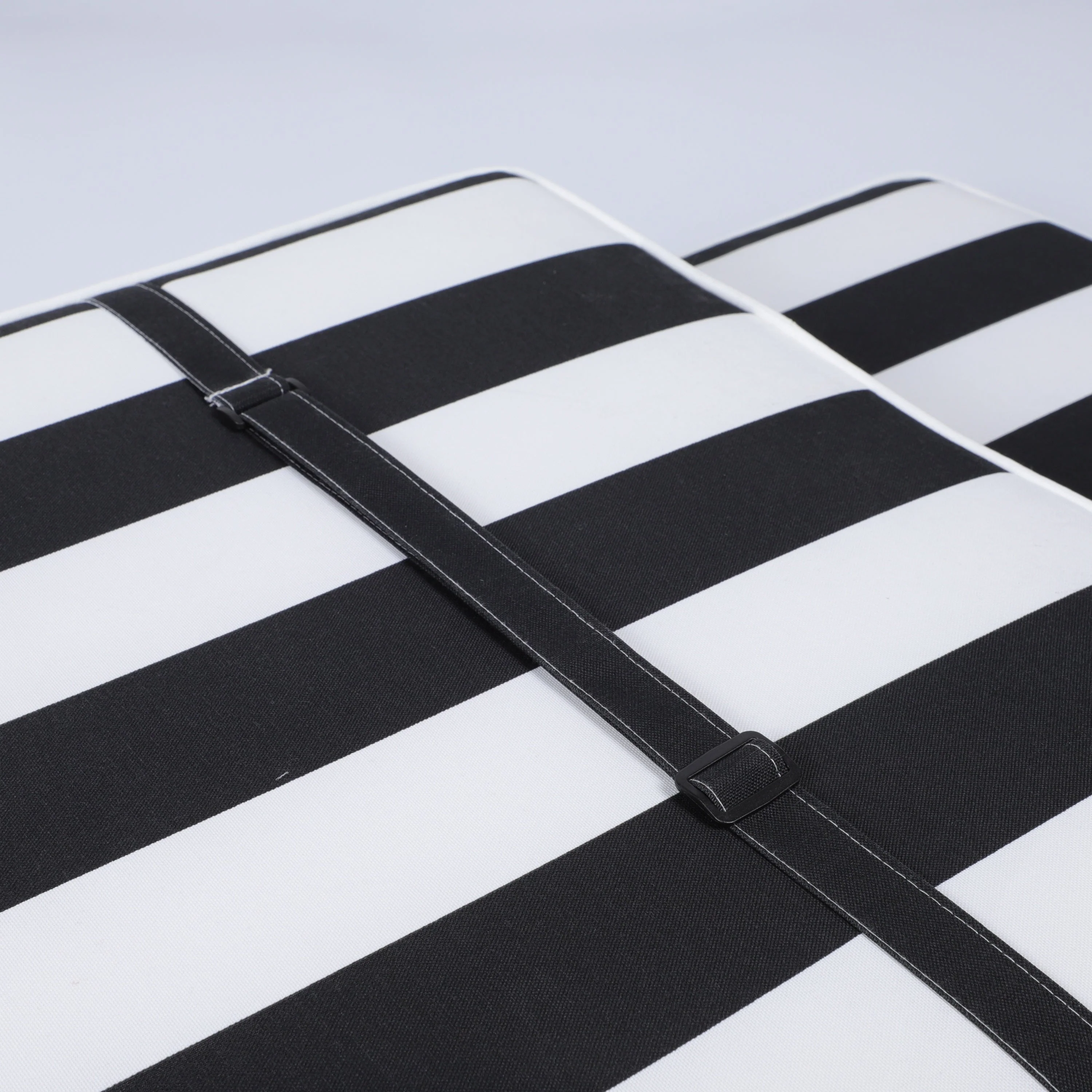 2-Piece Outdoor Chaise Lounge Chair Cushion Set – Black/White Stripe - Image 6