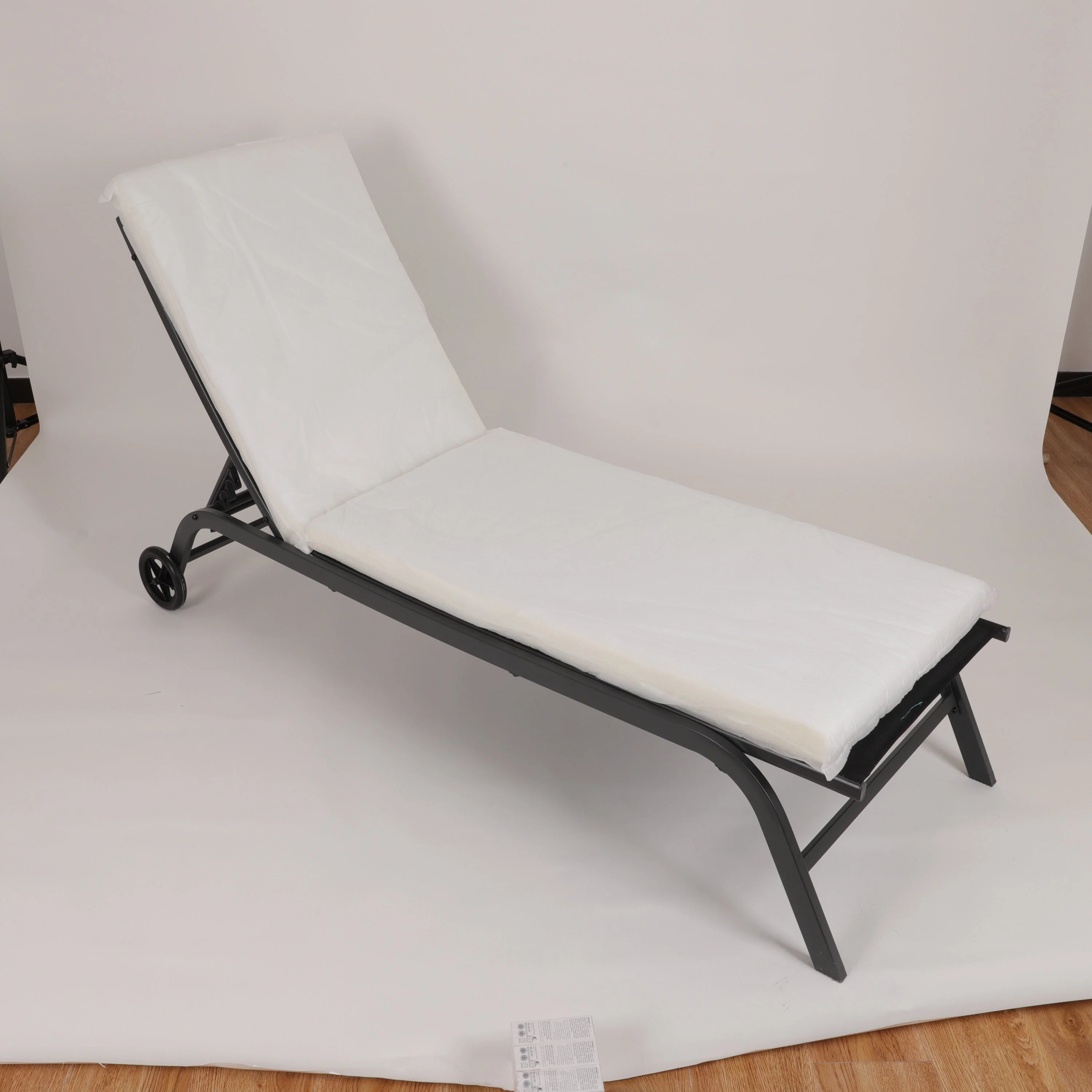 2-Piece Outdoor Chaise Lounge Cushion Set, Grey/White - Image 5