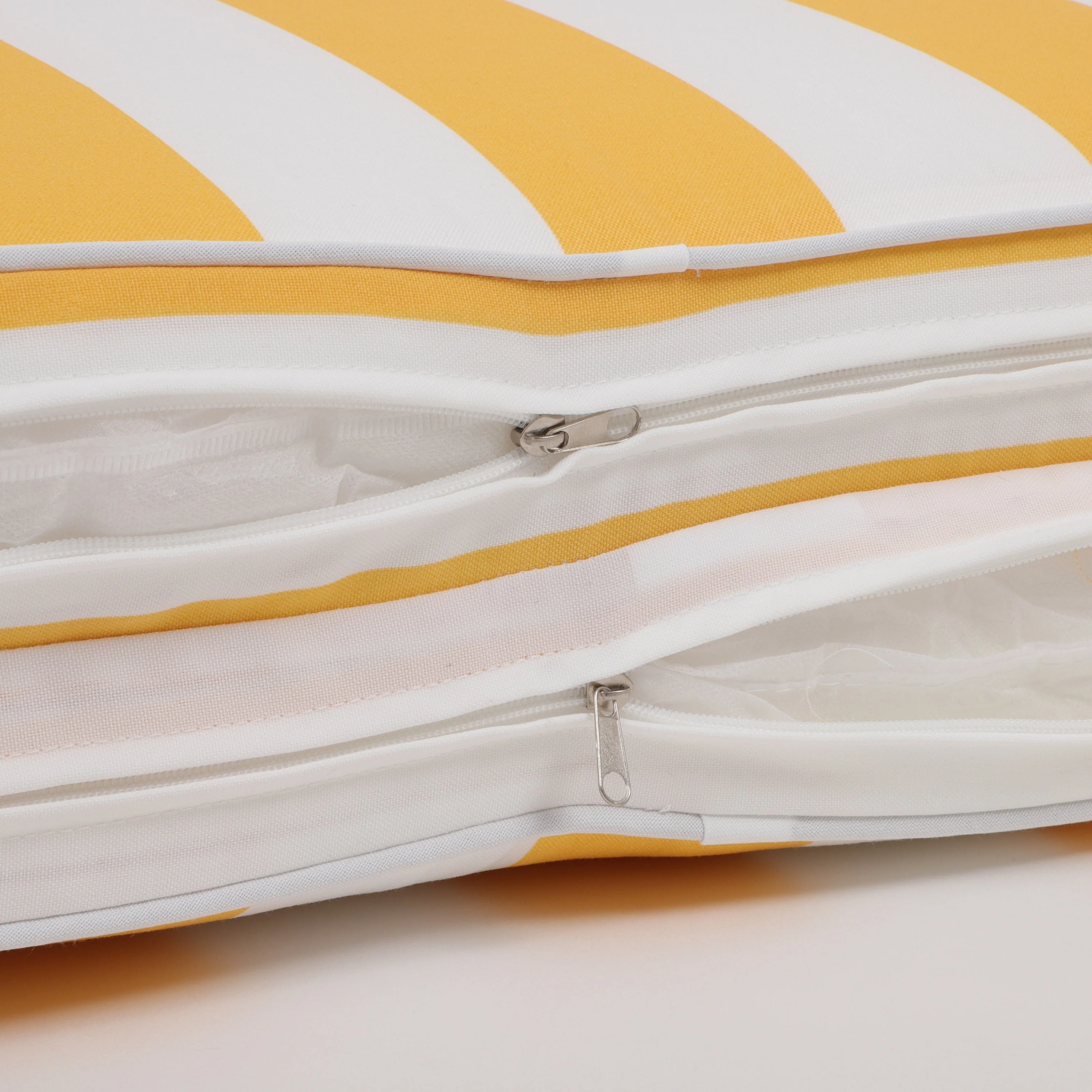 2-Piece Outdoor Chaise Lounge Cushion Set, Yellow/White - Image 10