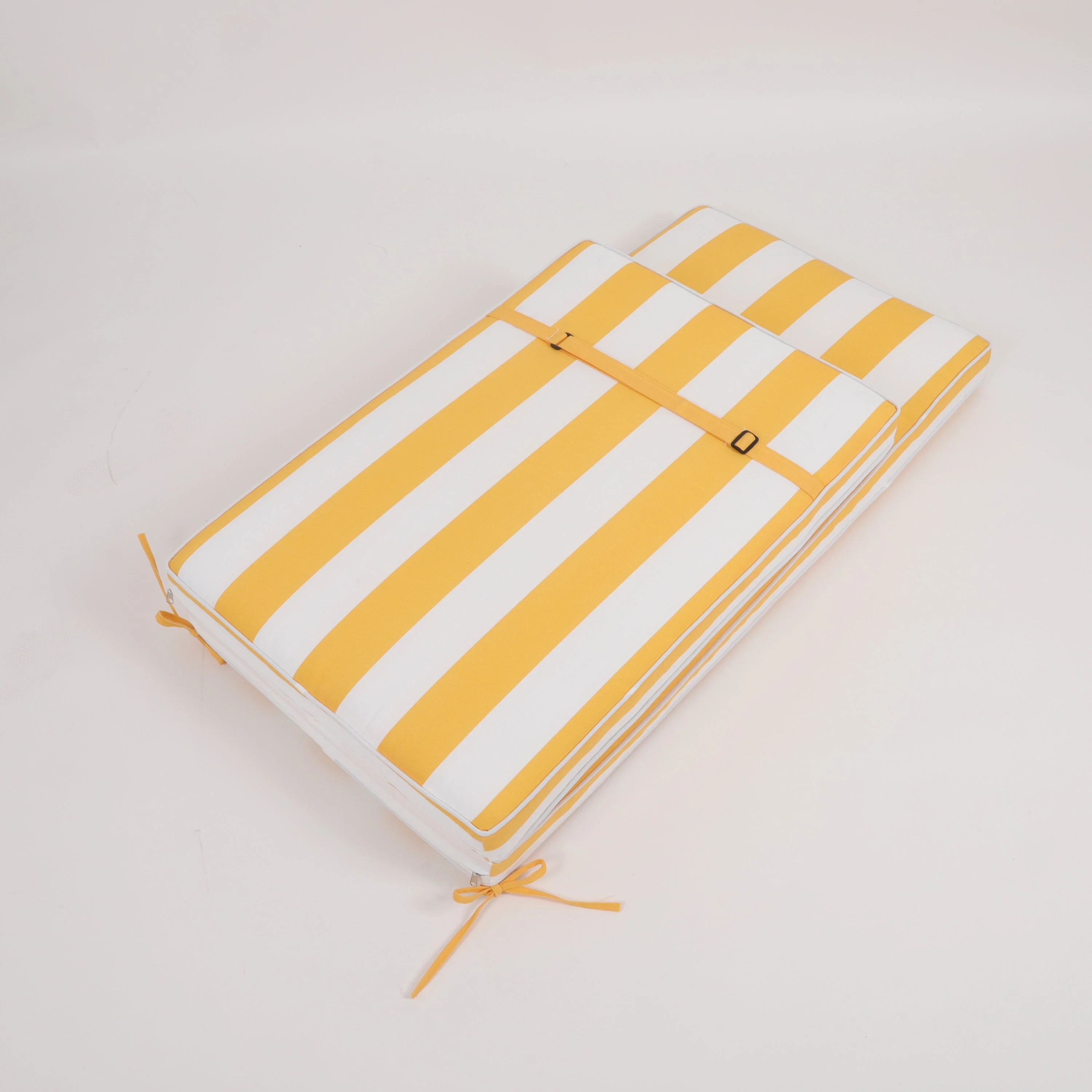 2-Piece Outdoor Chaise Lounge Cushion Set, Yellow/White - Image 11