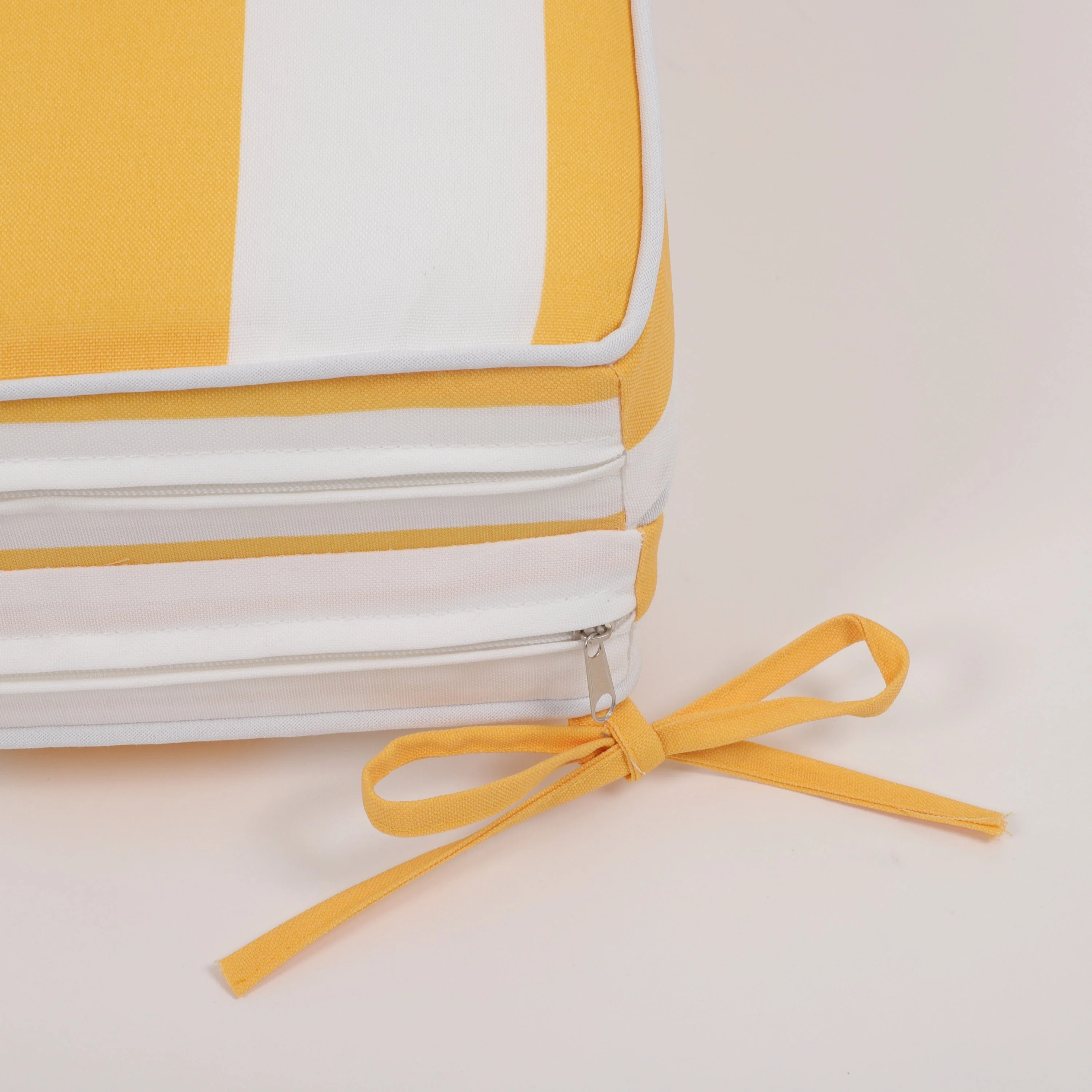 2-Piece Outdoor Chaise Lounge Cushion Set, Yellow/White - Image 7