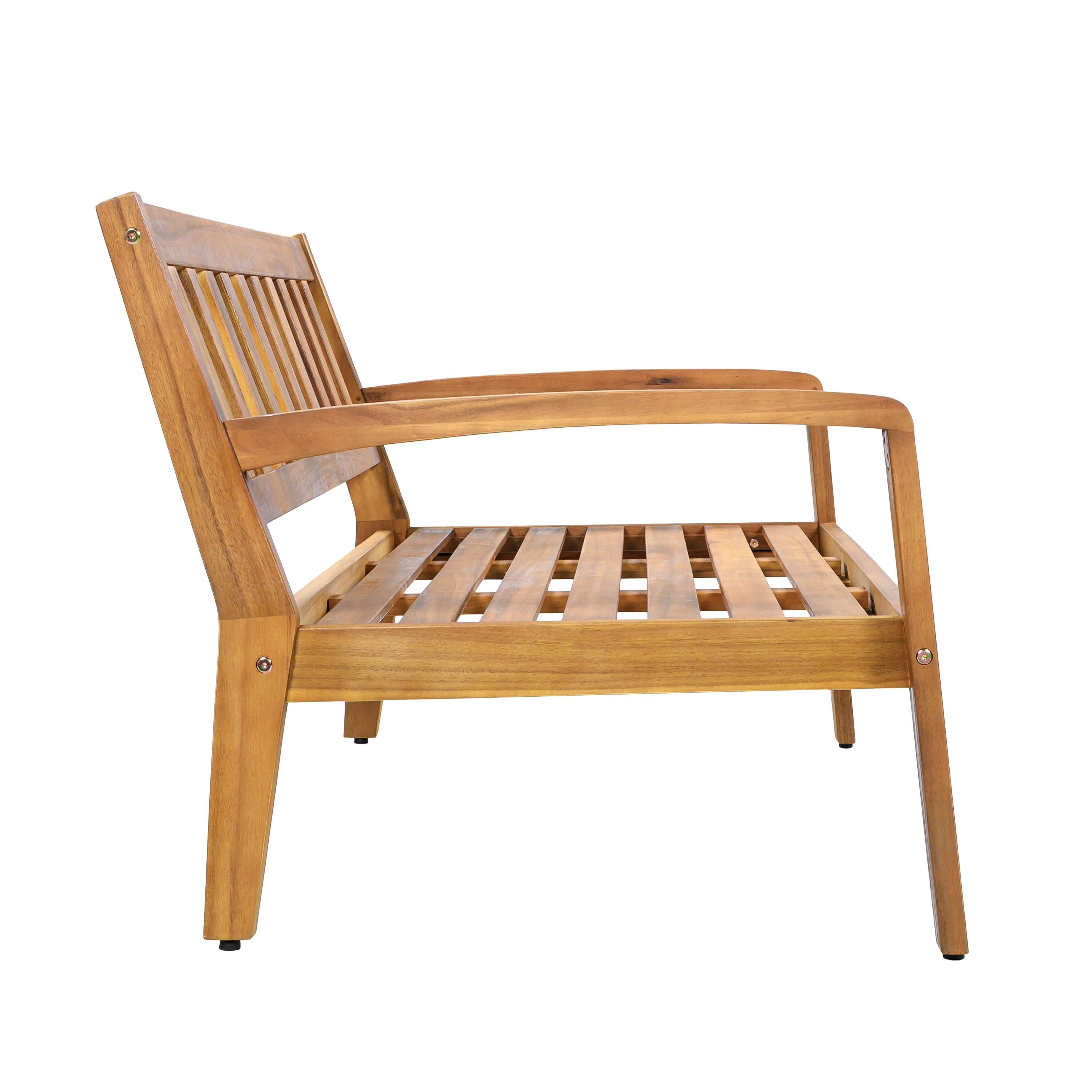 2-Piece Outdoor Teak Acacia Wood Conversation Set - Image 13