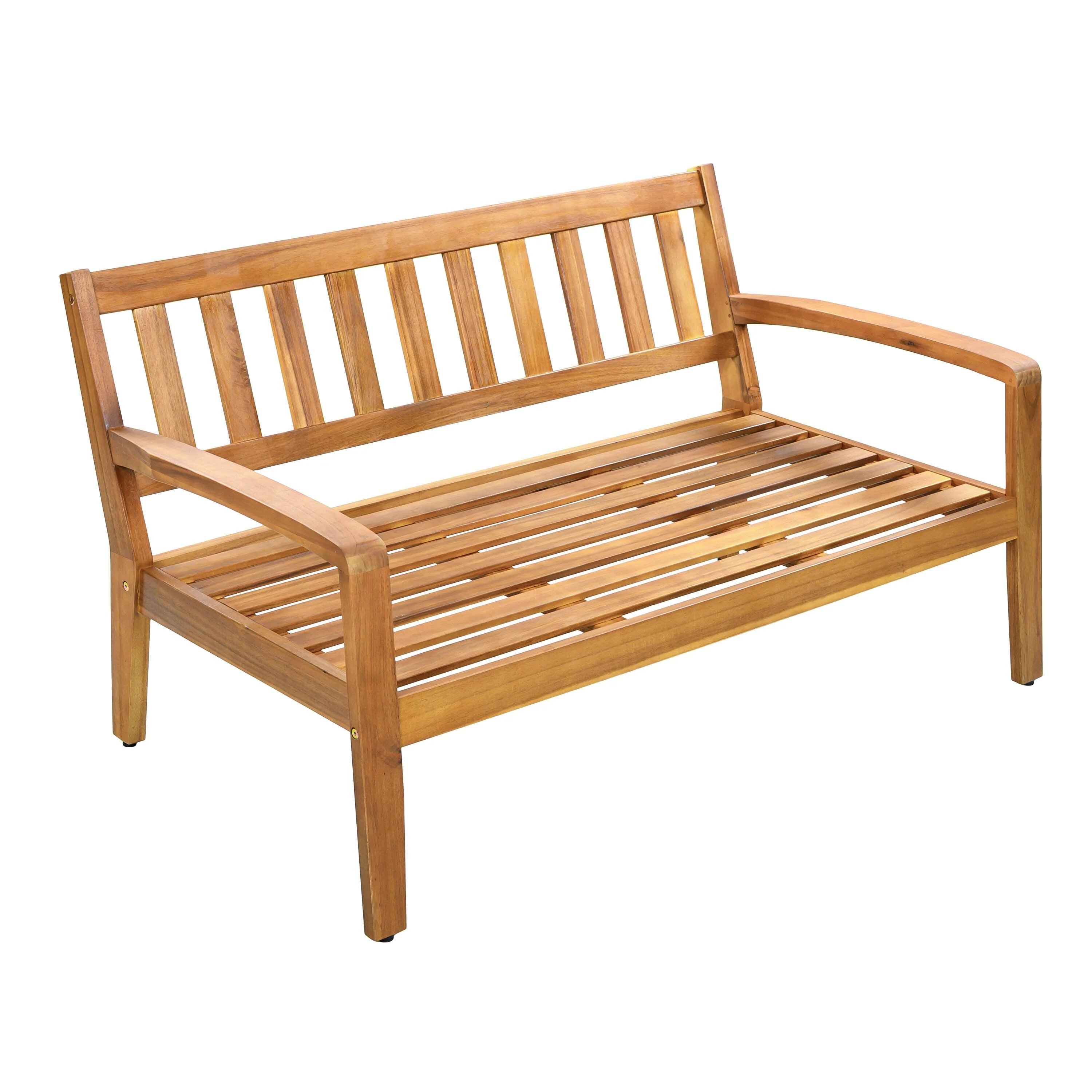 2-Piece Outdoor Teak Acacia Wood Conversation Set - Image 10