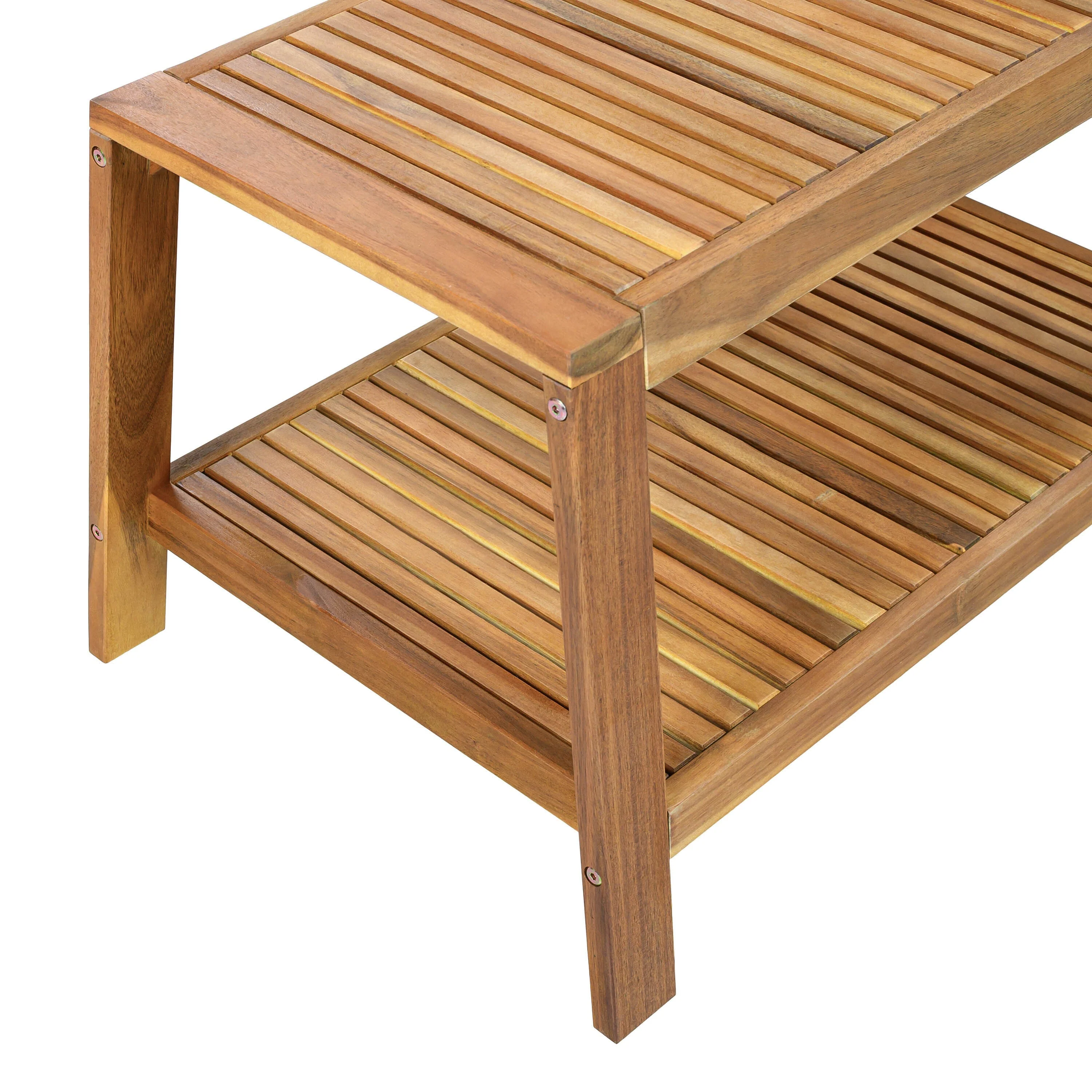 2-Piece Outdoor Teak Acacia Wood Conversation Set - Image 21