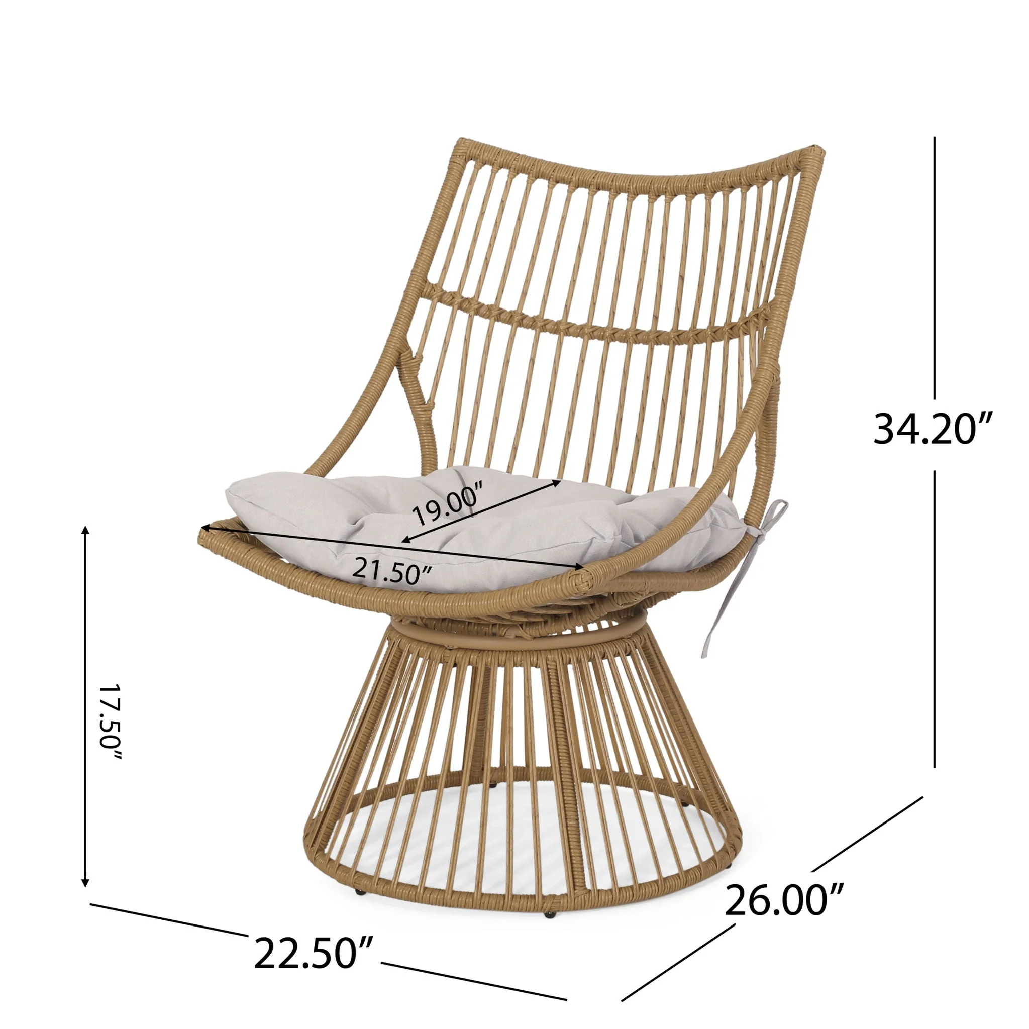 2 Piece Rattan Patio Set With Club Chair And Side Table - Image 4