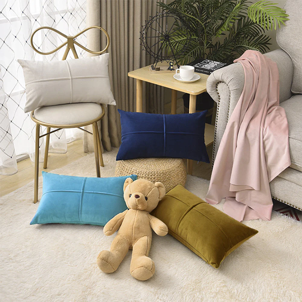 2-Piece Throw Pillow Covers with 450g Inserts, blue, 12X20 WITH INSERTS, Decorative Pillow Set – Fancy & Stacy - Image 40