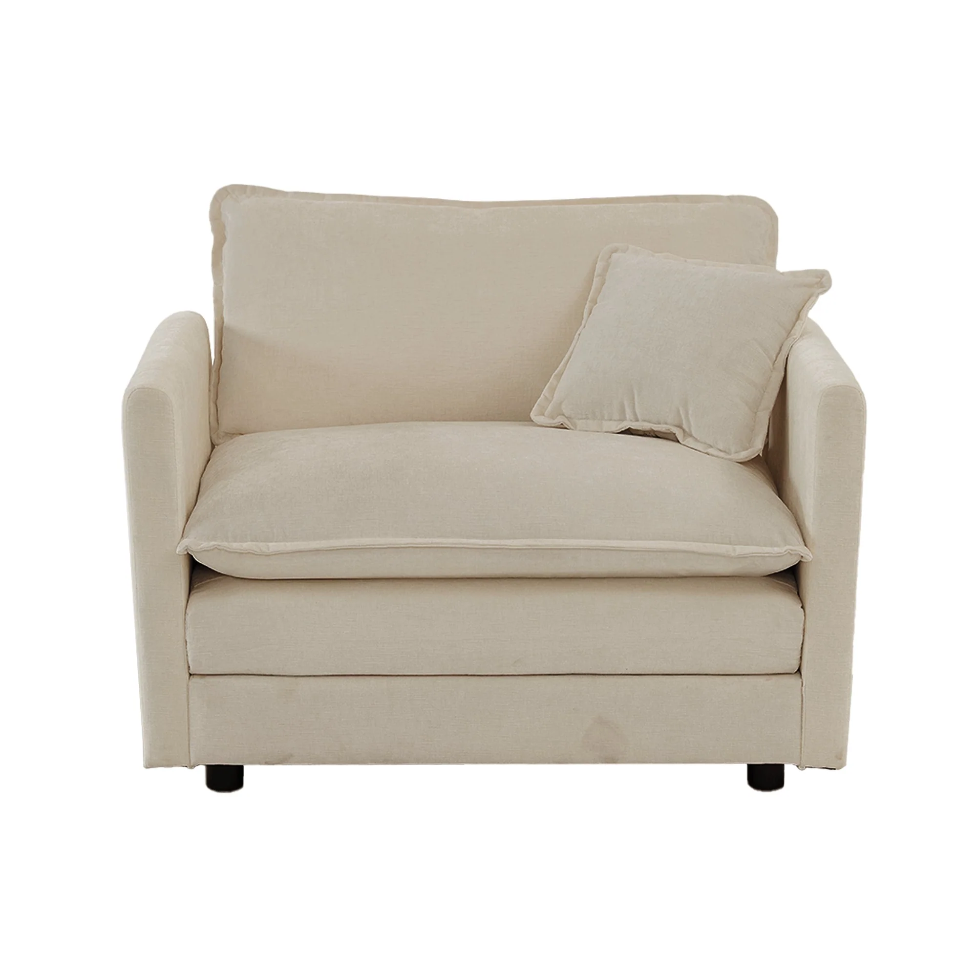 2-Piece Upholstered Living Room Sectional Sofa Set in Beige Chenille - Image 11