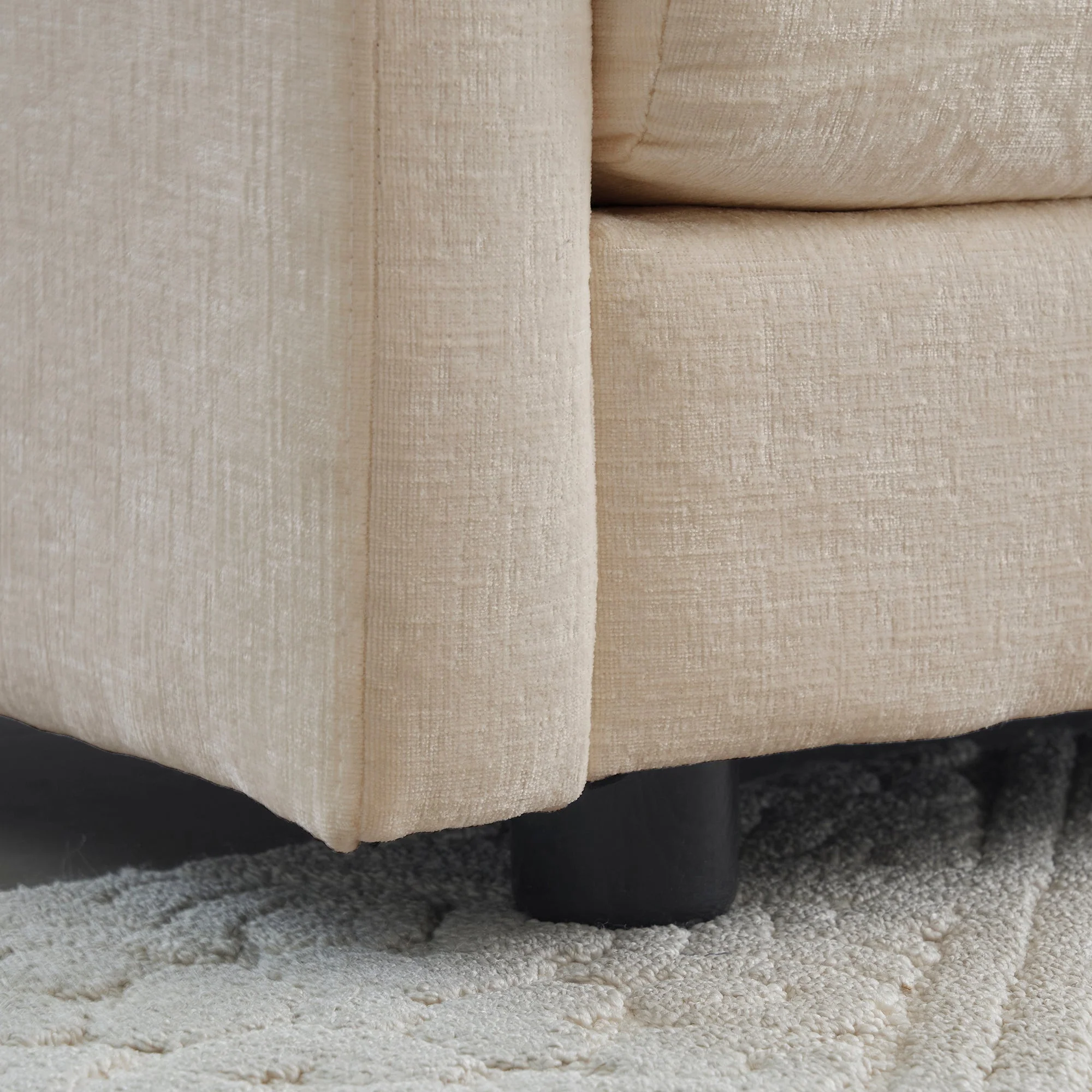 2-Piece Upholstered Living Room Sectional Sofa Set in Beige Chenille - Image 5