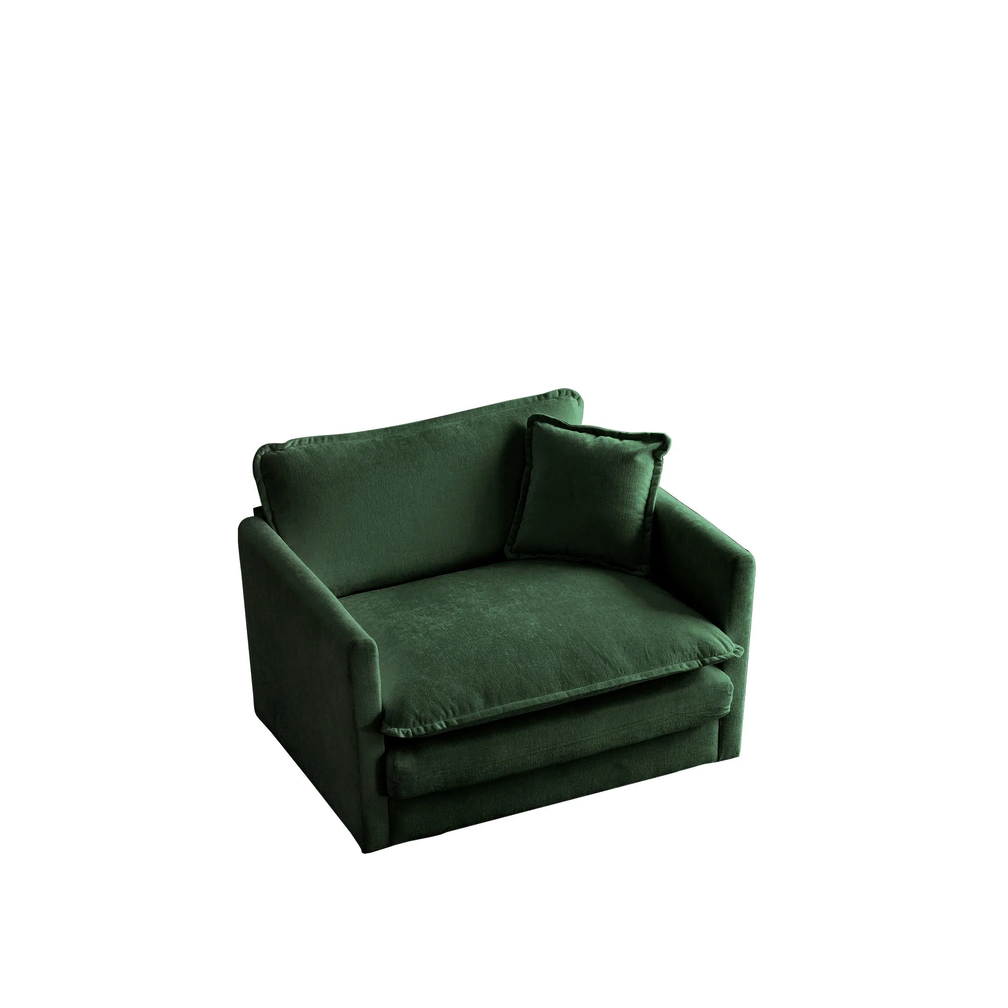 2-Piece Upholstered Sectional Sofa Set in Green Chenille - Image 12