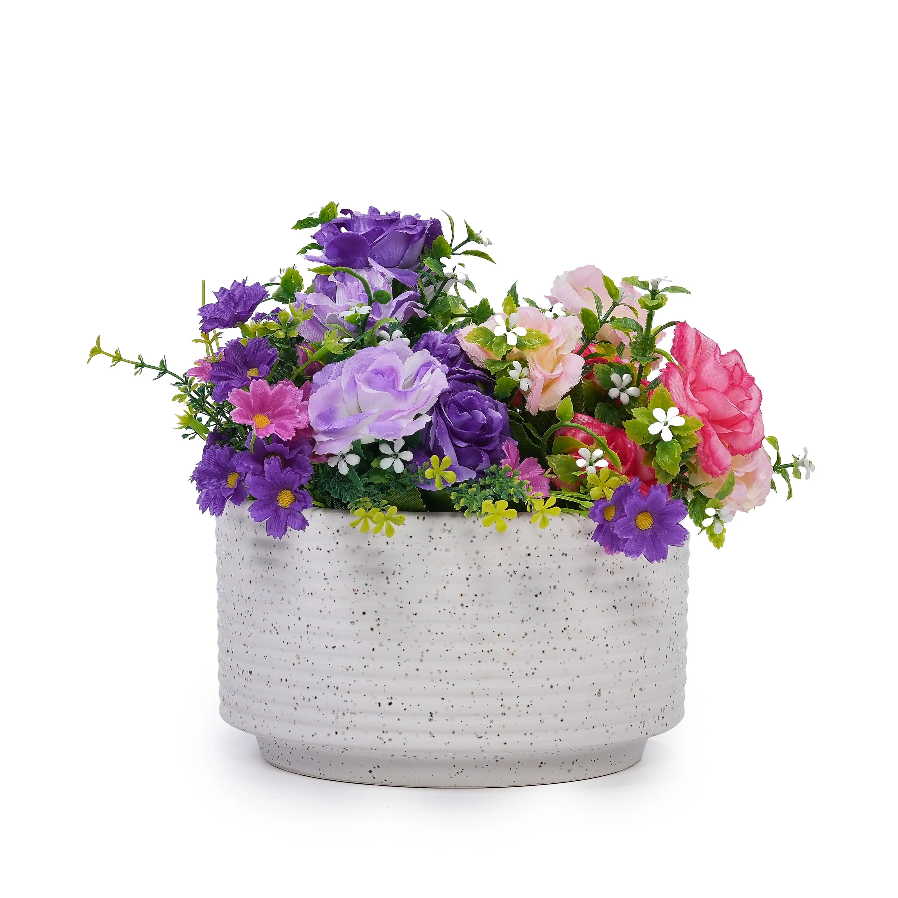 2 Pieces Ceramic Flowerpot, Modern Planter for Patio, Garden or Windowsills - Milk White - Image 6