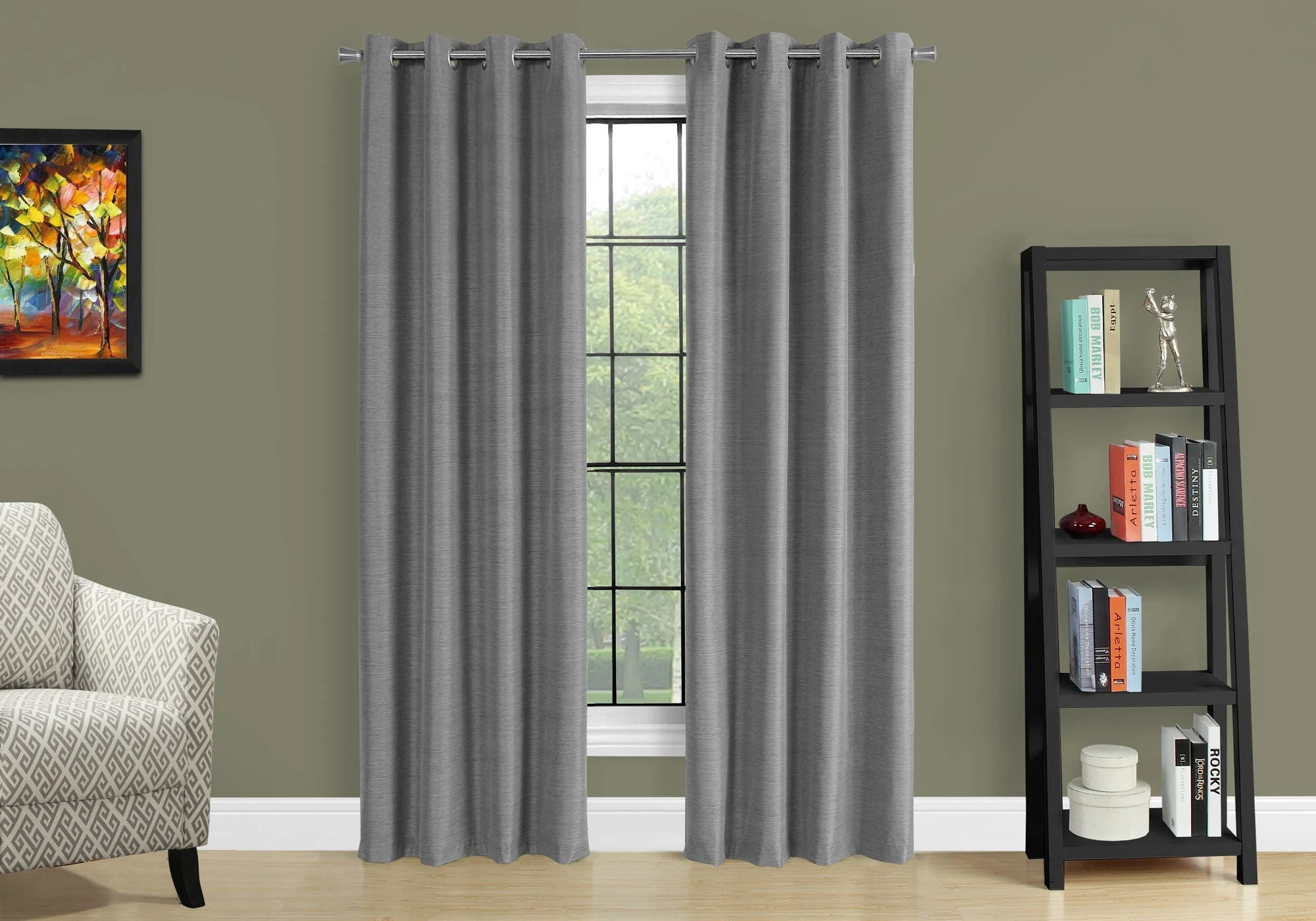 2 Pieces Set Room Darkening Curtain Panels with Grommet - Contemporary Style - Image 12