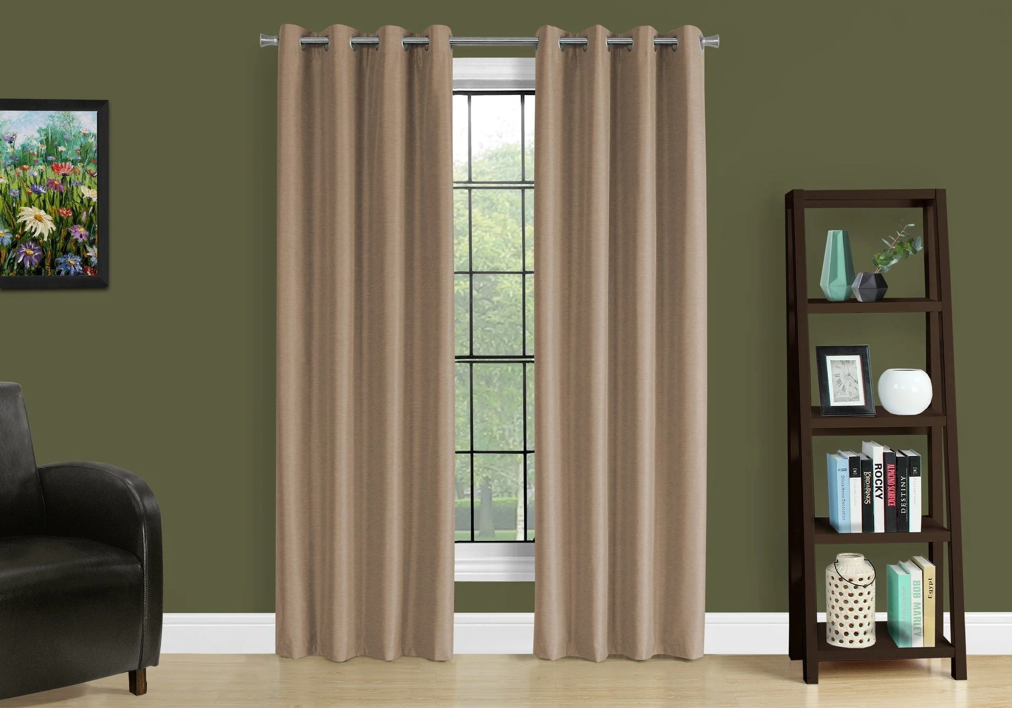 2 Pieces Set Room Darkening Curtain Panels with Grommet - Contemporary Style - Image 26