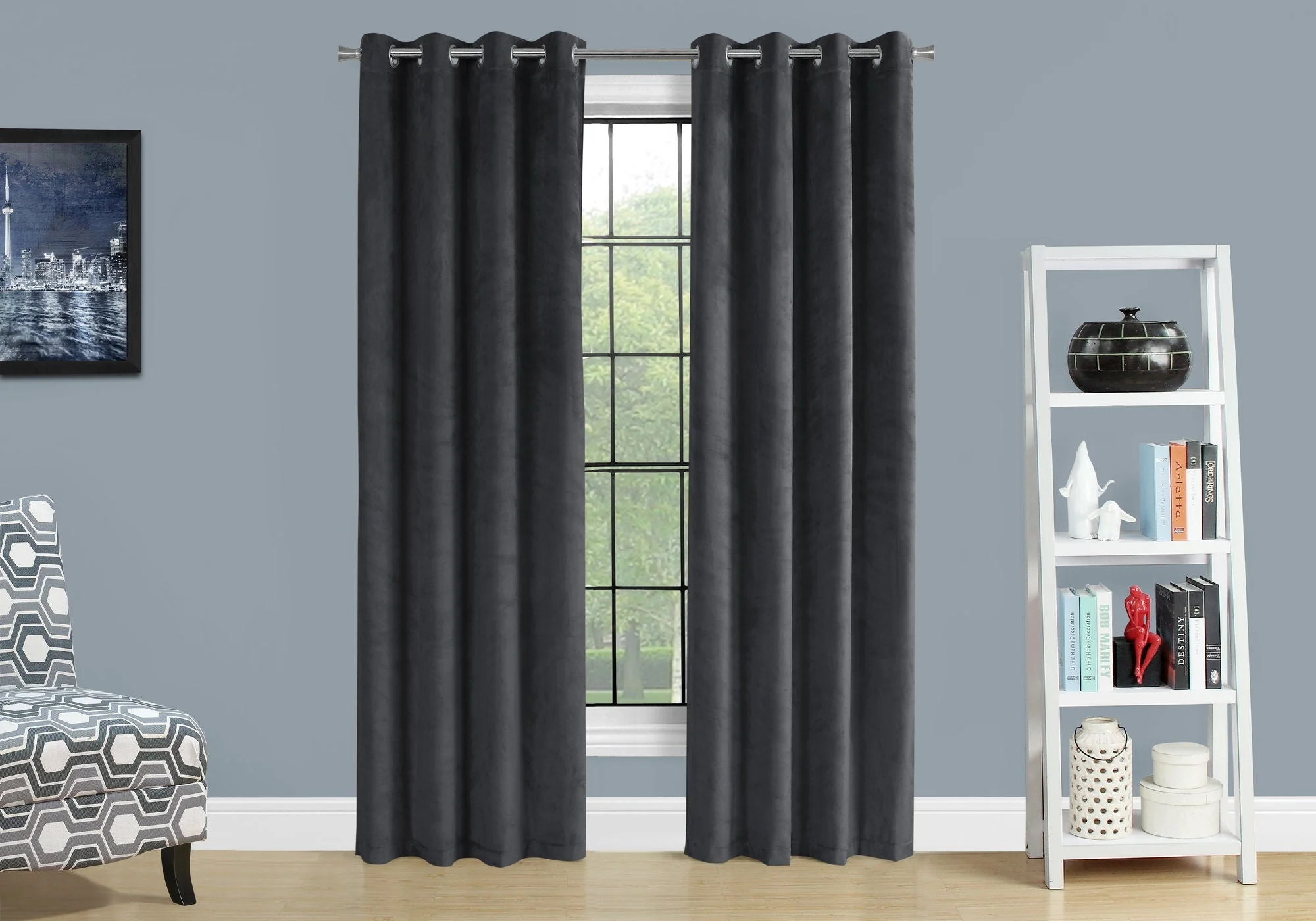 2 Pieces Set Room Darkening Curtain Panels with Grommet - Contemporary Style - Image 31