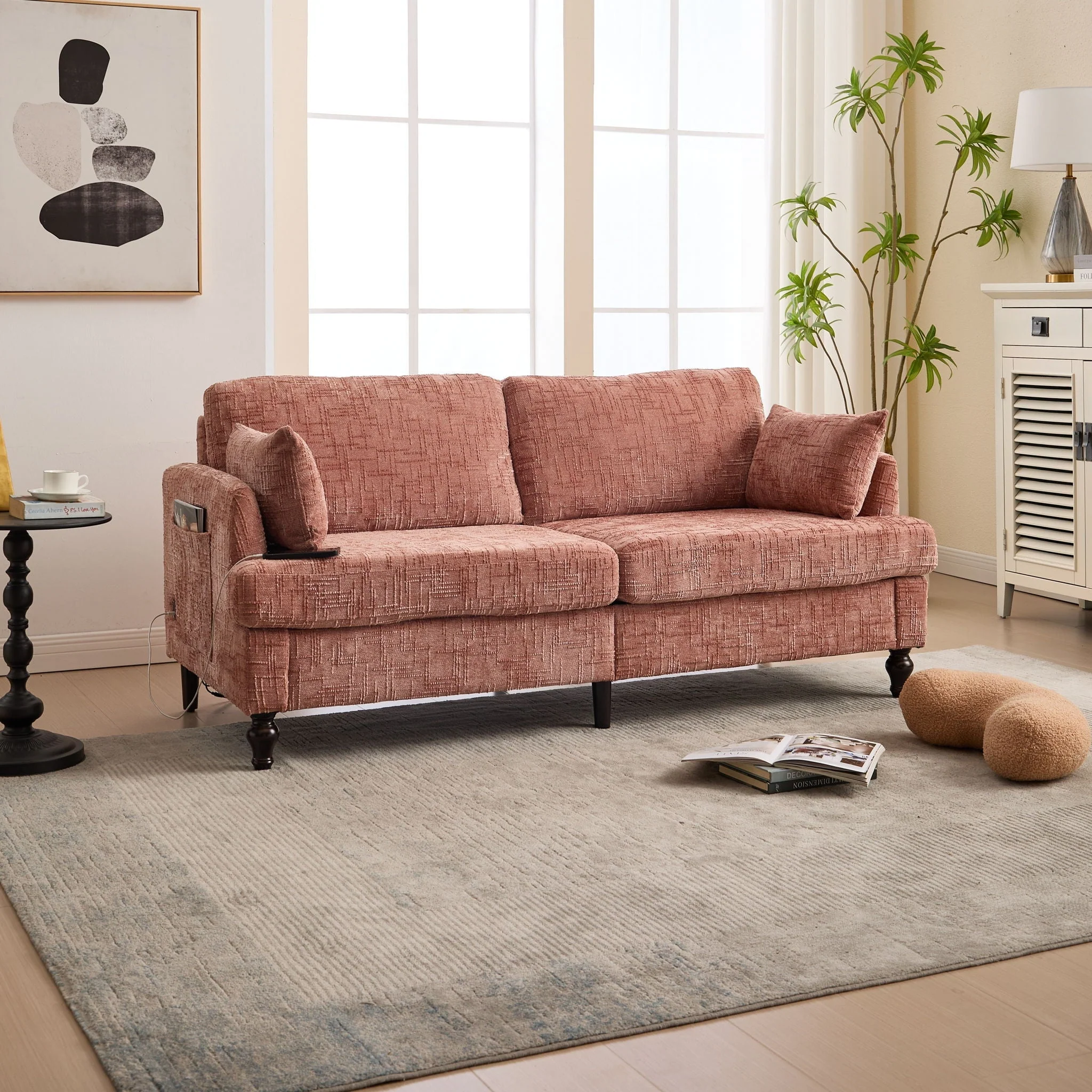 2 Seater Sofa With LED Light, USB Charging Port, And Storage Bag - Image 13