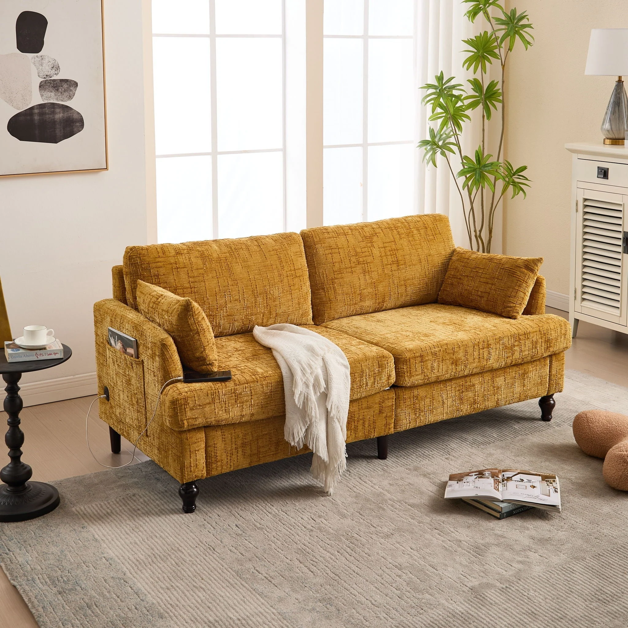 2 Seater Sofa With LED Light, USB Charging Port, And Storage Bag - Image 18