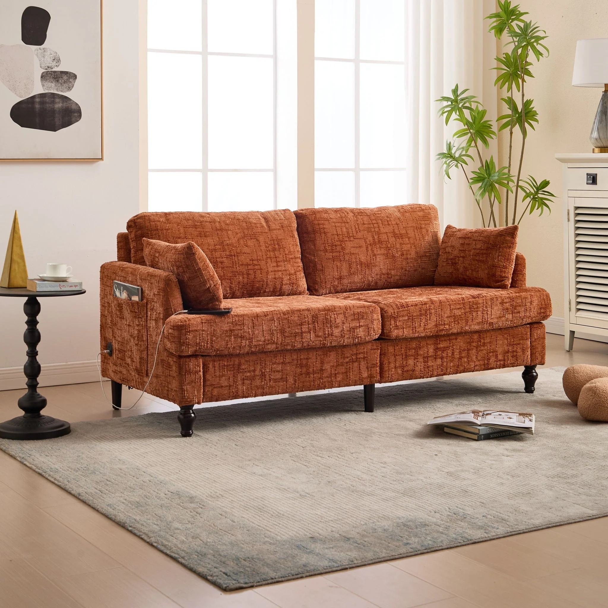 2 Seater Sofa With LED Light, USB Charging Port, And Storage Bag - Image 23