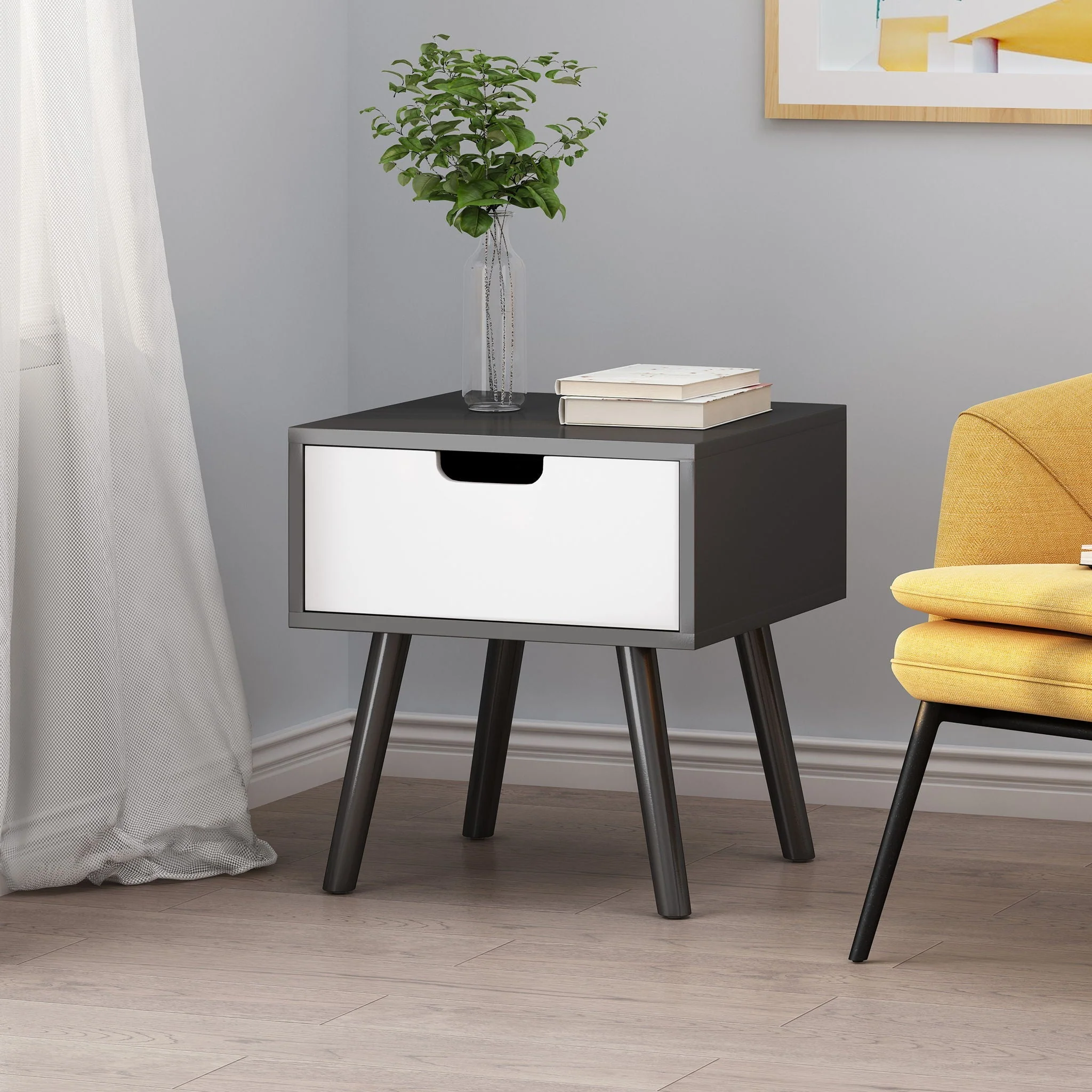 2 Toned Particle Board End Table - Image 3