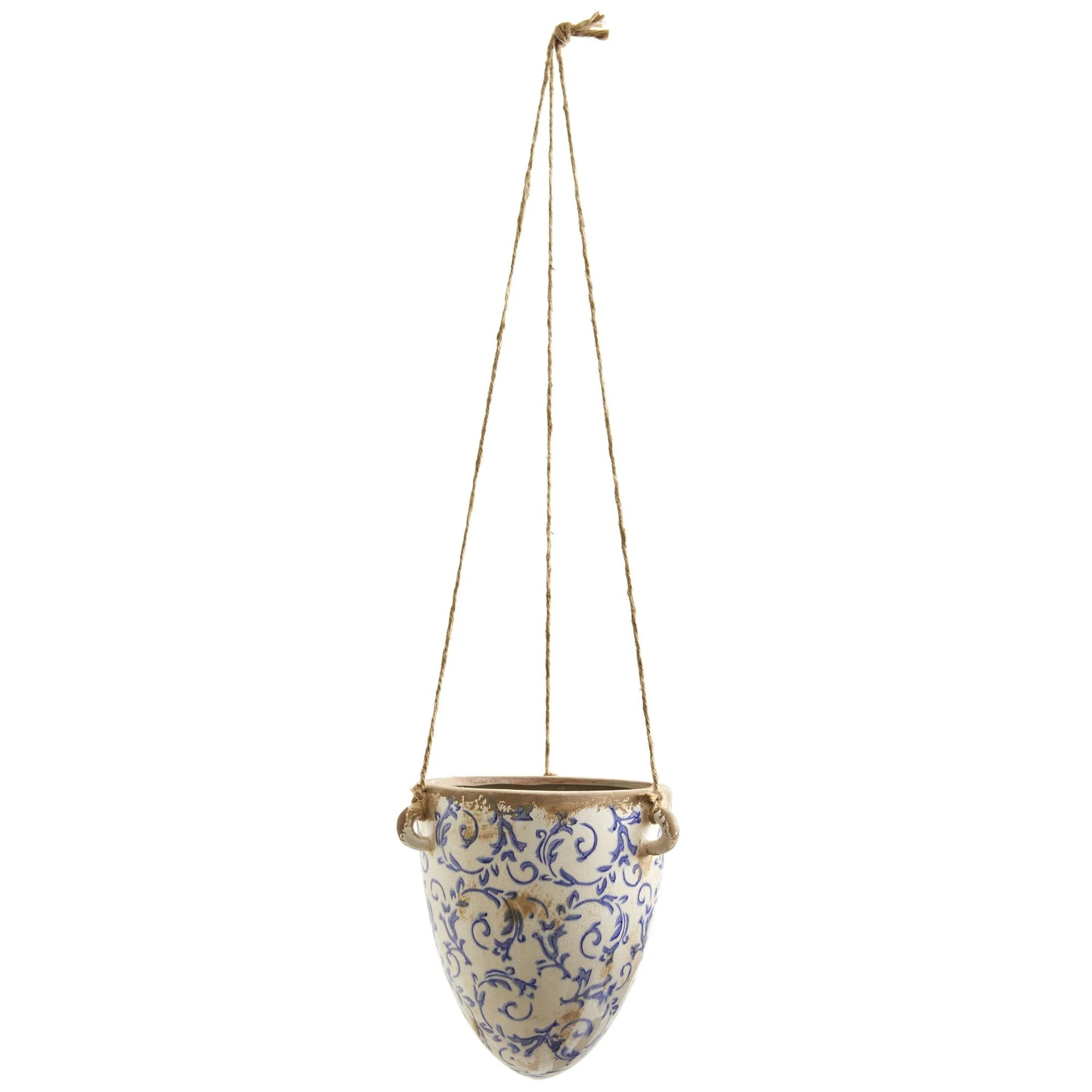 2’ Tuscan Hanging Ceramic Scroll Planter - Image 2
