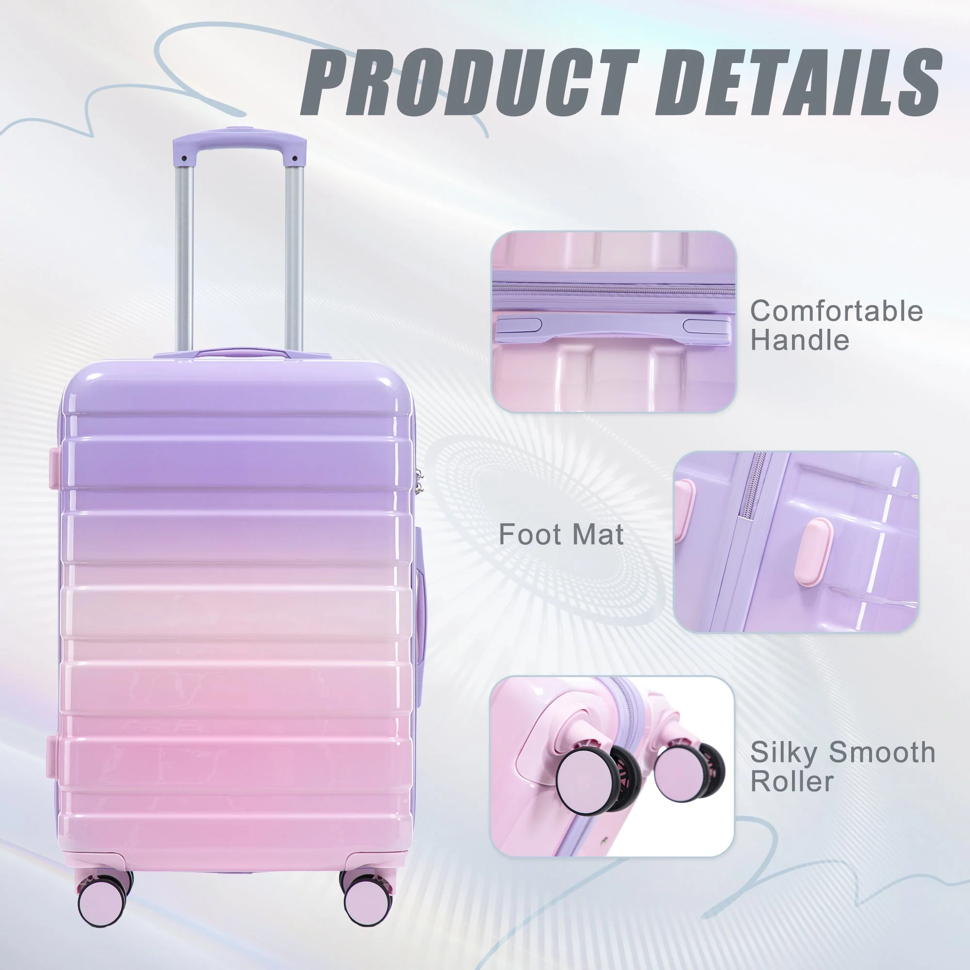 20'/24'/28' 3-Piece PC Spinner Wheel Luggage Set - Image 4