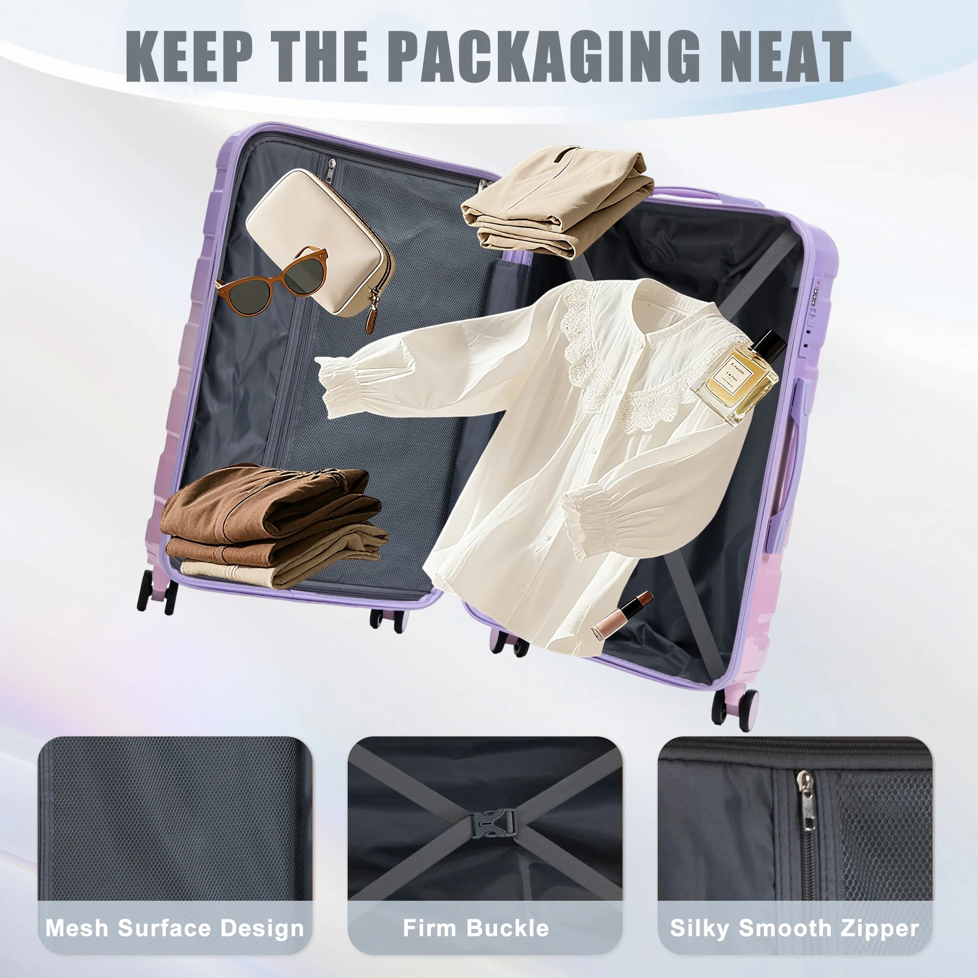 20'/24'/28' 3-Piece PC Spinner Wheel Luggage Set - Image 8
