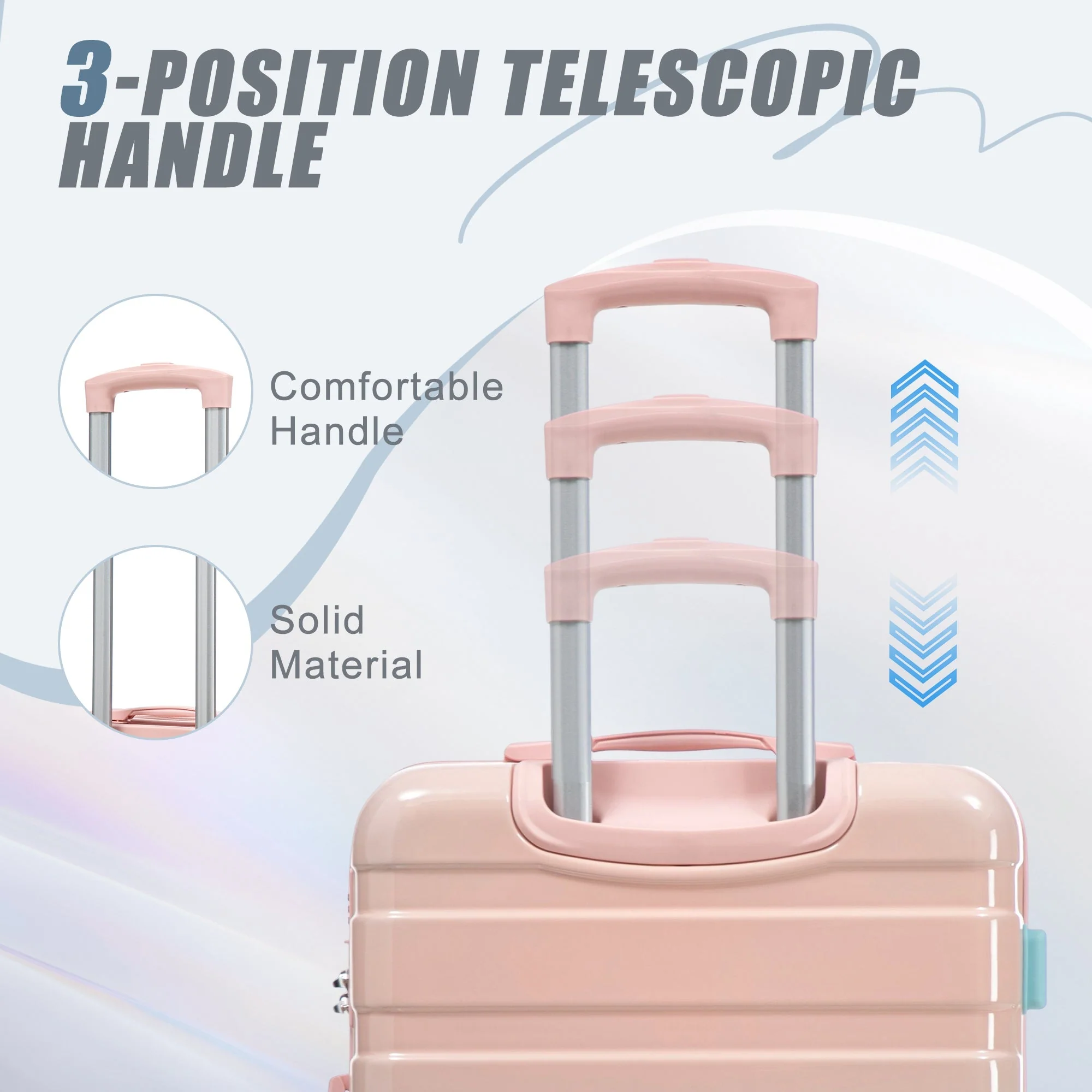 20'/24'/28' 3-Piece PC Spinner Wheel Luggage Set with Combination Lock - Image 5