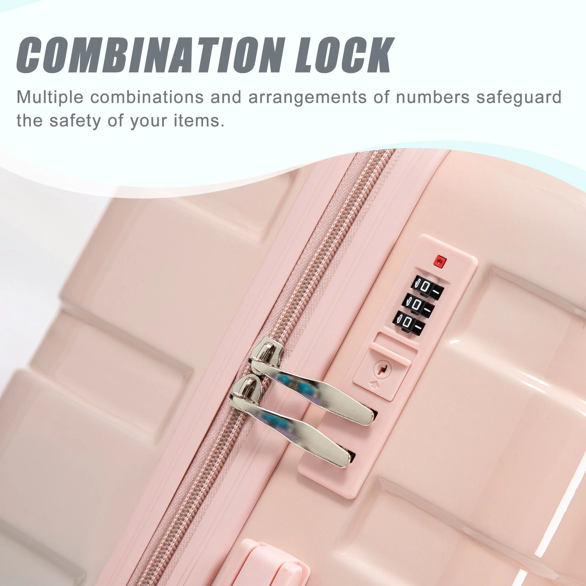 20'/24'/28' 3-Piece PC Spinner Wheel Luggage Set with Combination Lock - Image 6