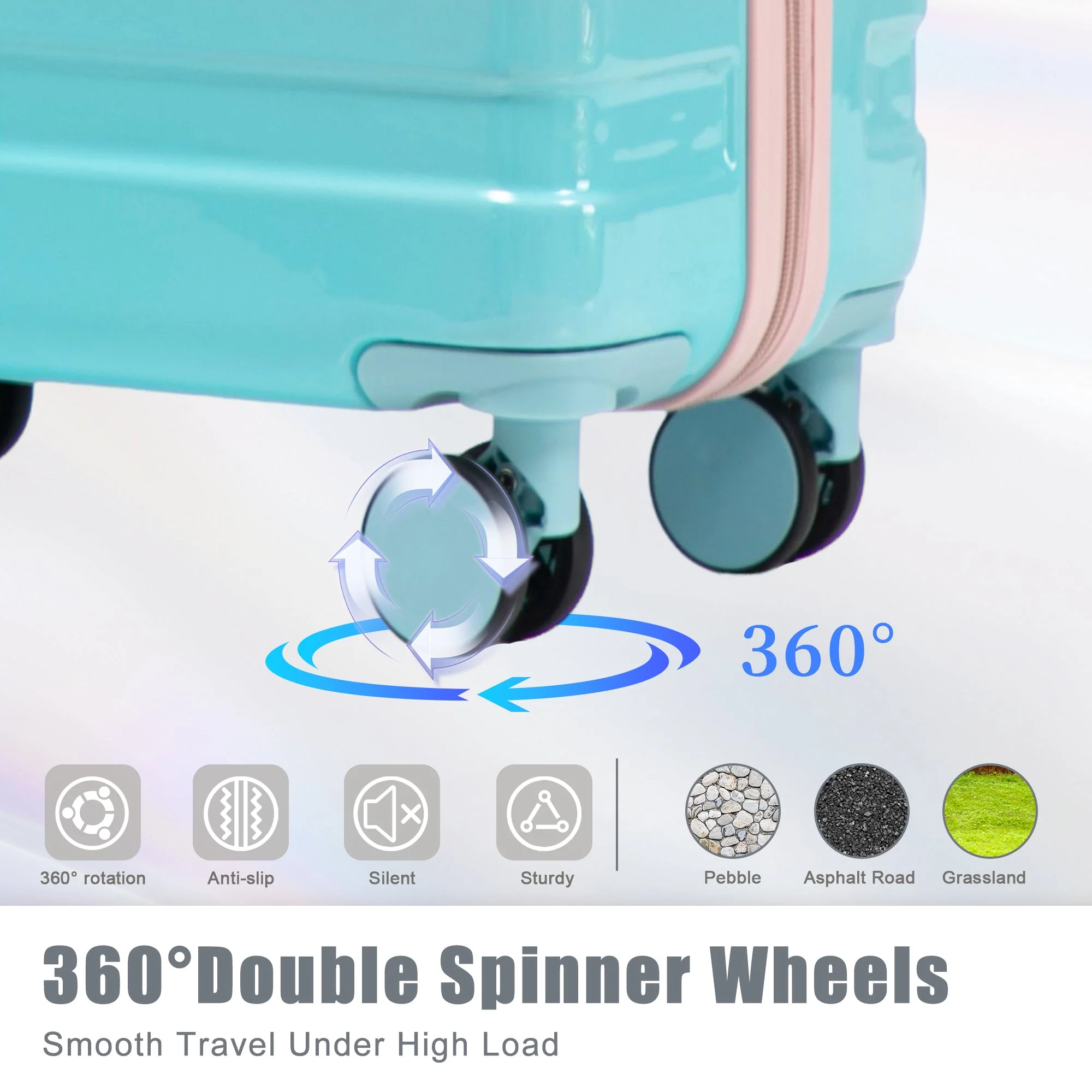20'/24'/28' 3-Piece PC Spinner Wheel Luggage Set with Combination Lock - Image 7