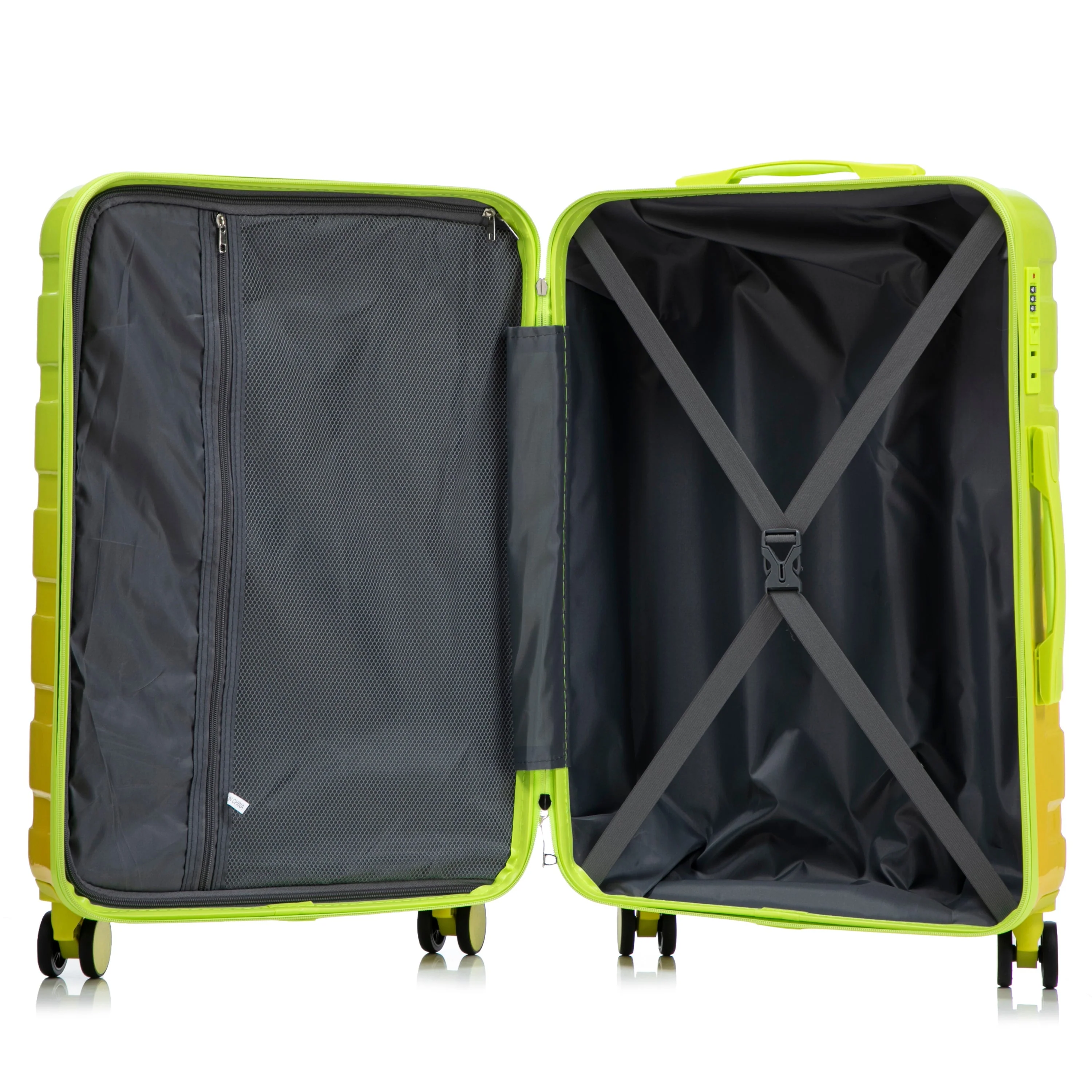 20'/24'/28' 3-Piece PC Spinner Wheel Luggage Set (Yellow+Green) - Image 18