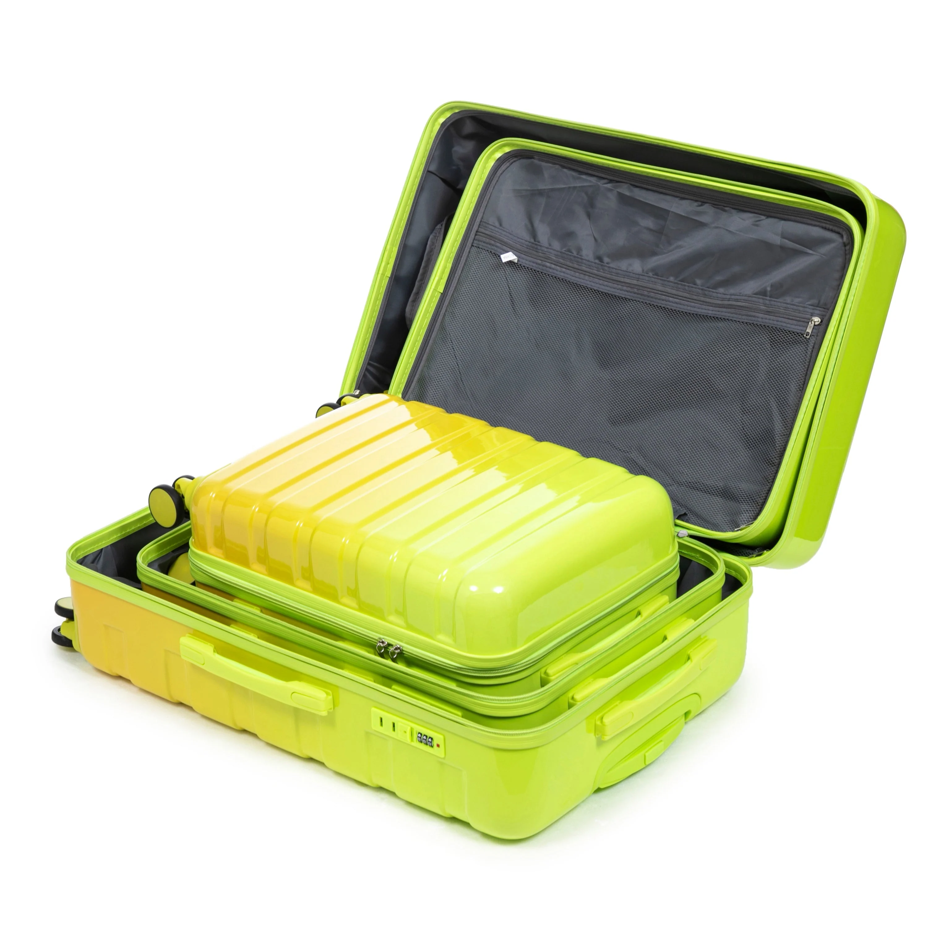 20'/24'/28' 3-Piece PC Spinner Wheel Luggage Set (Yellow+Green) - Image 19