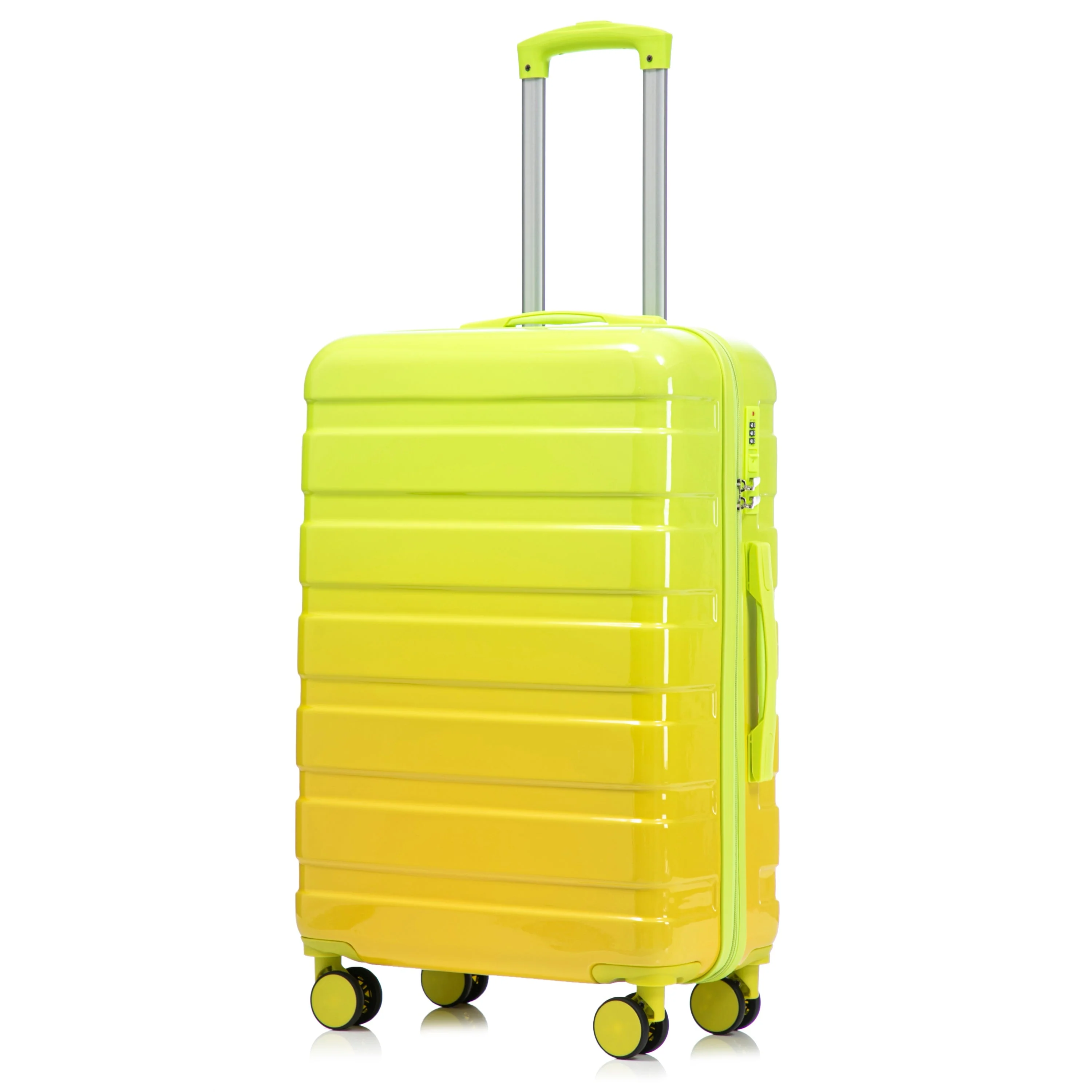 20'/24'/28' 3-Piece PC Spinner Wheel Luggage Set (Yellow+Green) - Image 22