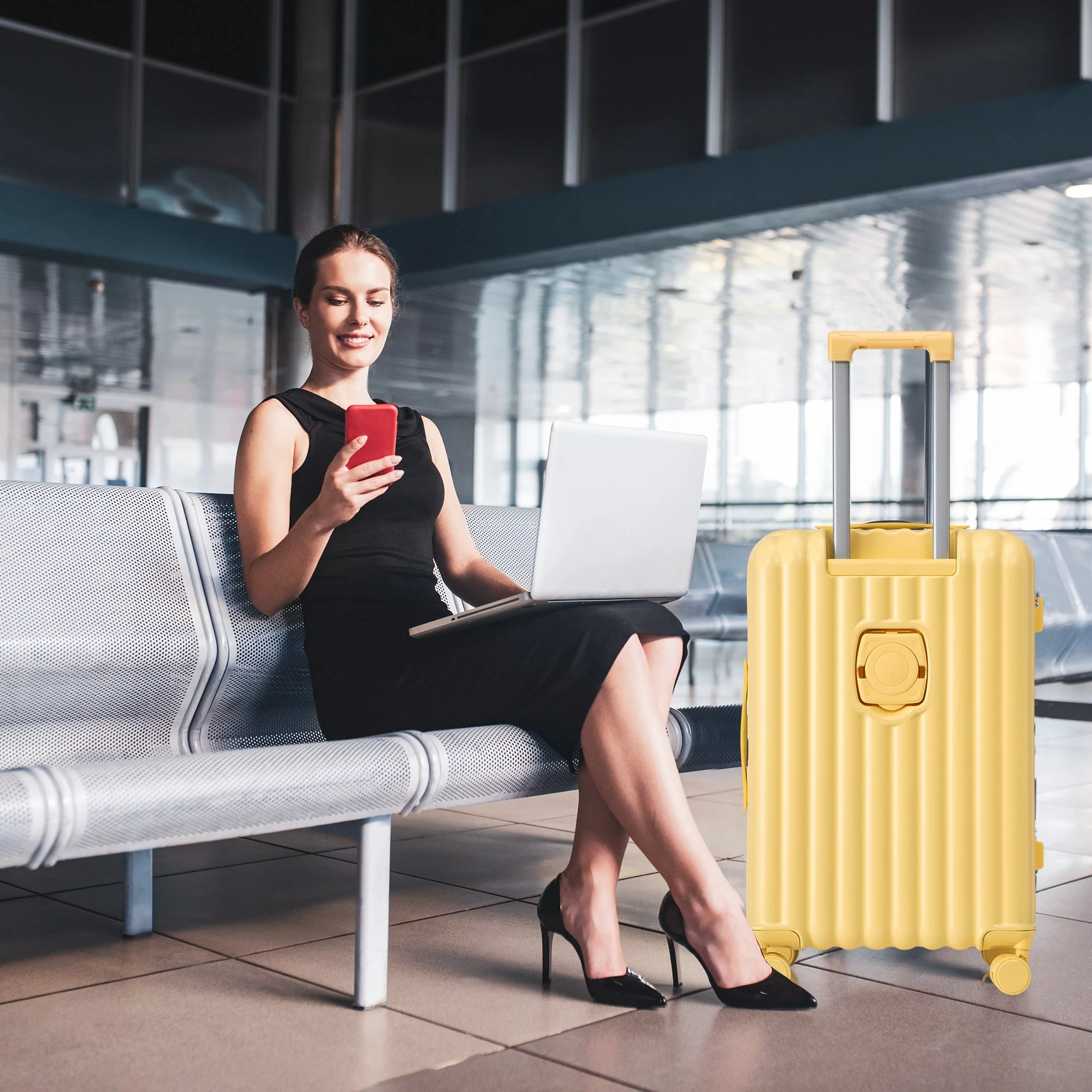 20'/24'/28' ABS Spinner Wheel Luggage Set with USB Port & Cup Holder - Image 11