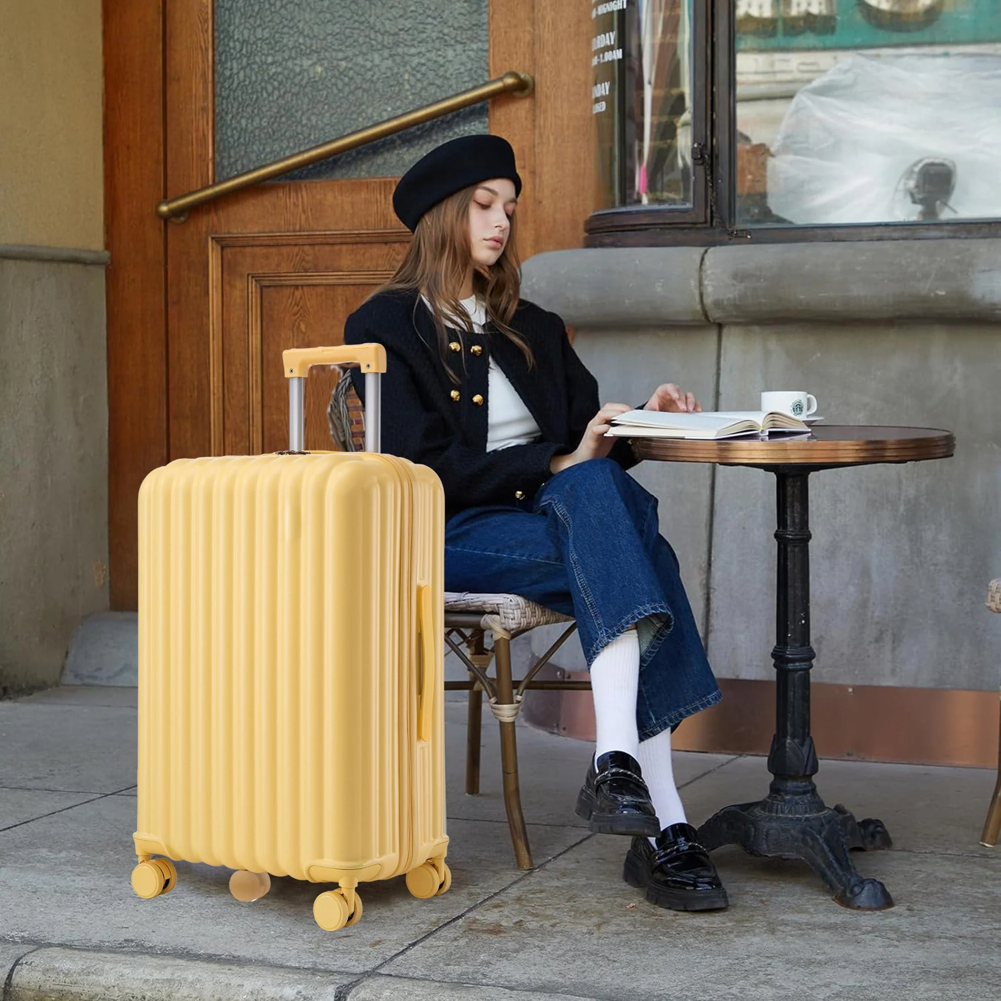 20'/24'/28' ABS Spinner Wheel Luggage Set with USB Port & Cup Holder - Image 2