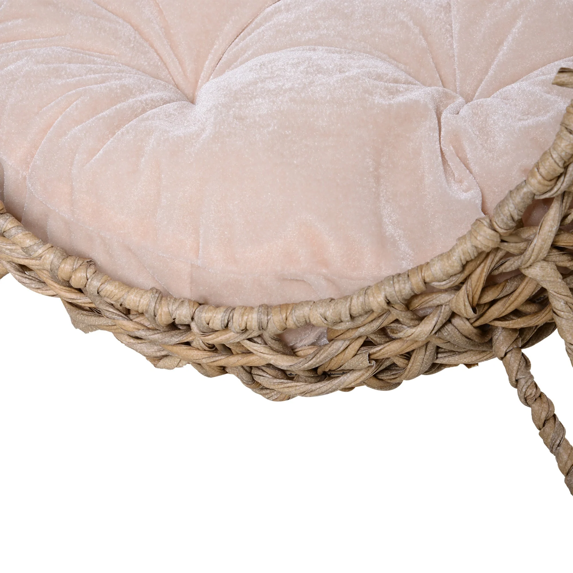 20.5' Weaved Banana Leaf Cat Bed with Cushion Beige - Image 2